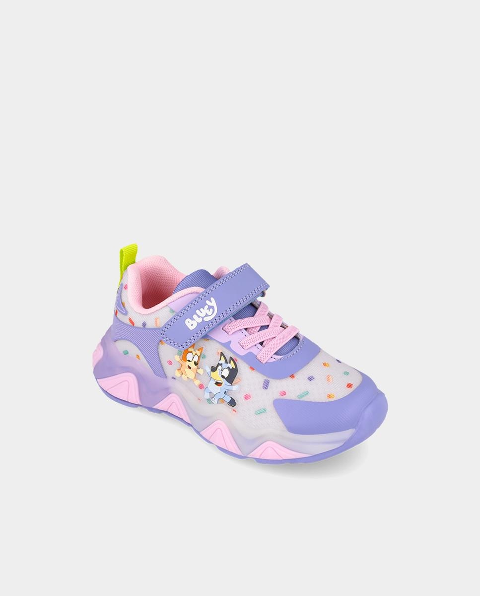 Sapatilhas Bluey com fecho de velcro e elásticos. Roxo-4