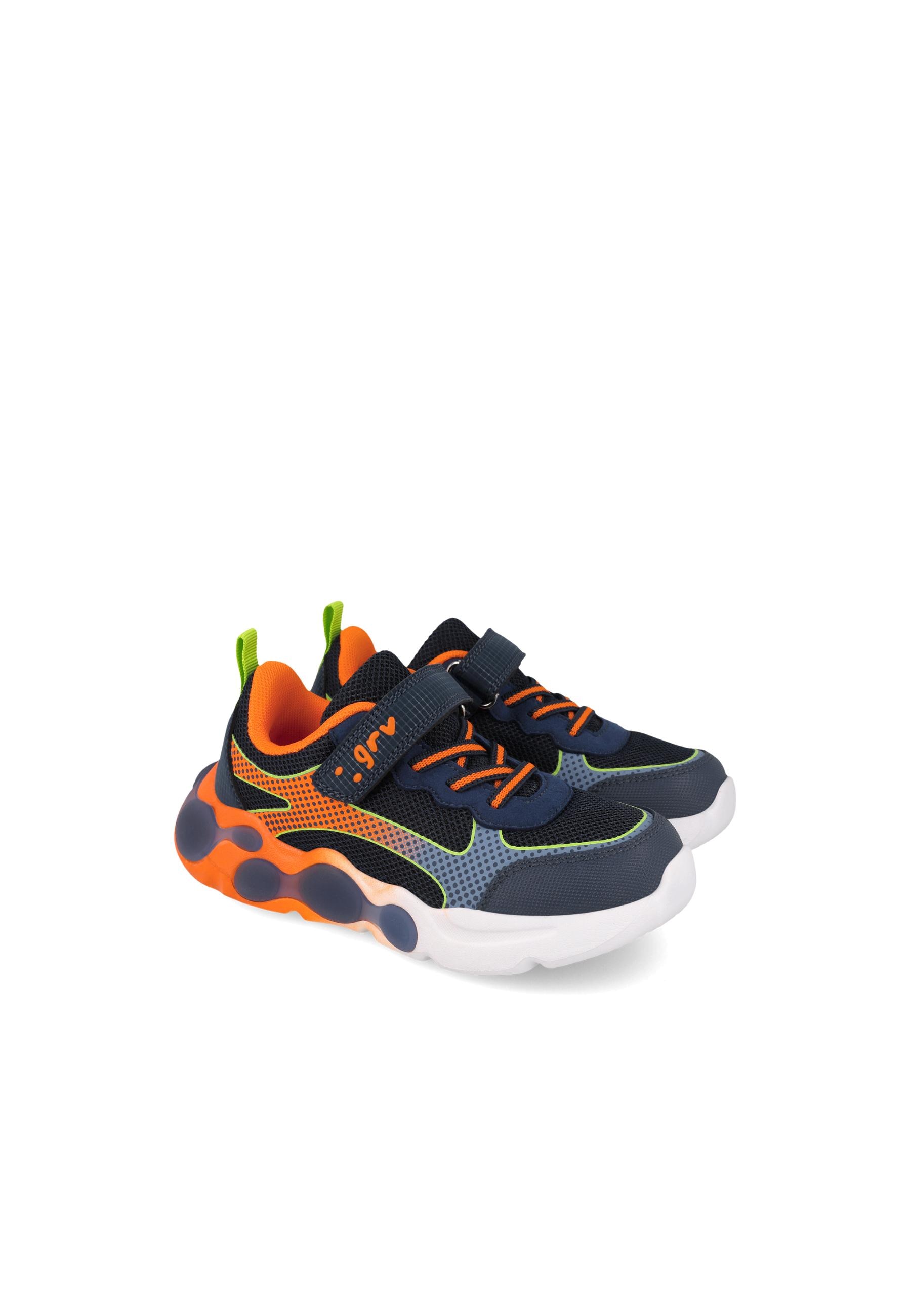 Sapatilhas Desportivas Infantil Muito Leves com Luzes e Fecho Ajustável Azul-marinho / Laranja-2