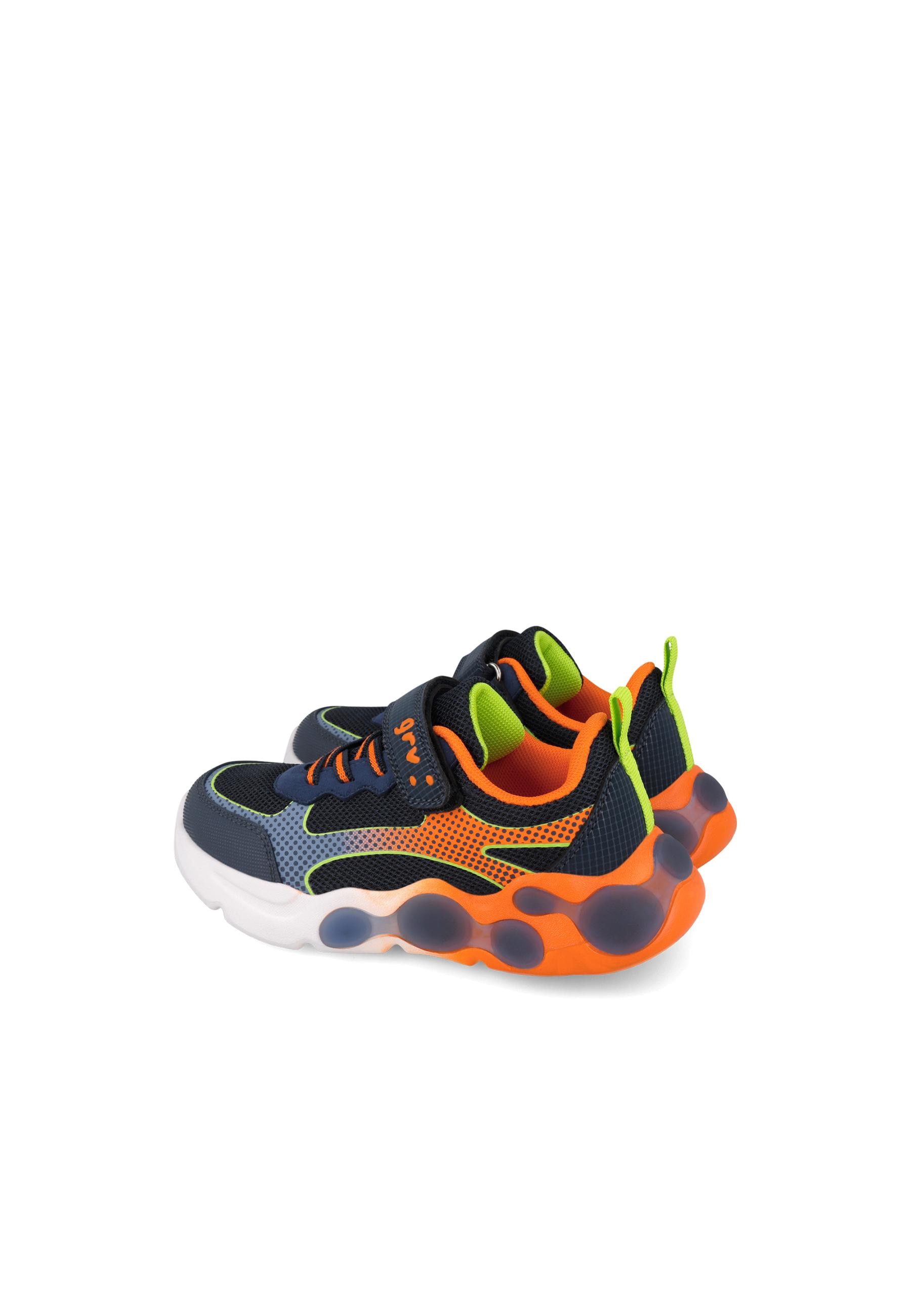 Sapatilhas Desportivas Infantil Muito Leves com Luzes e Fecho Ajustável Azul-marinho / Laranja-3