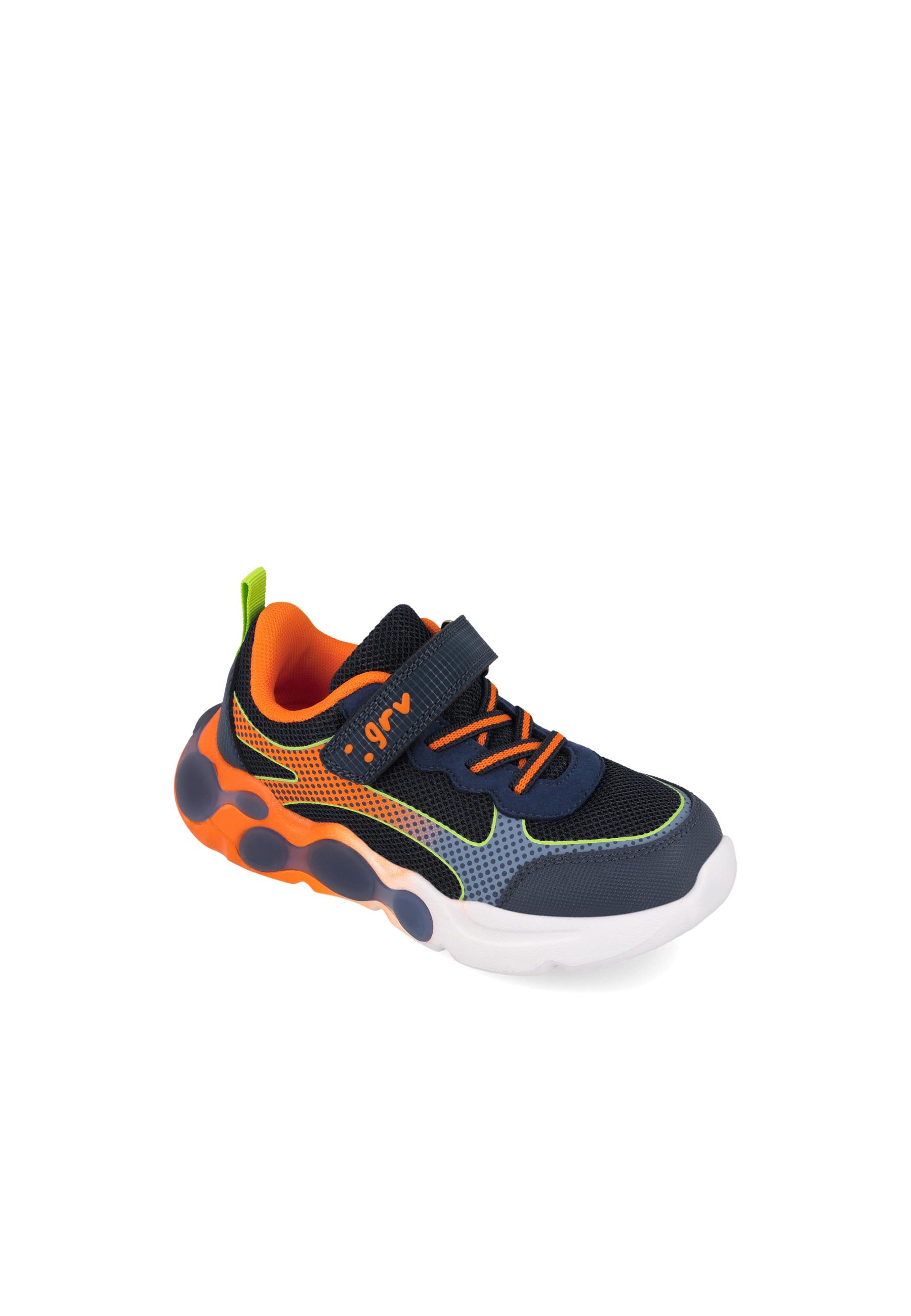 Sapatilhas Desportivas Infantil Muito Leves com Luzes e Fecho Ajustável Azul-marinho / Laranja-4