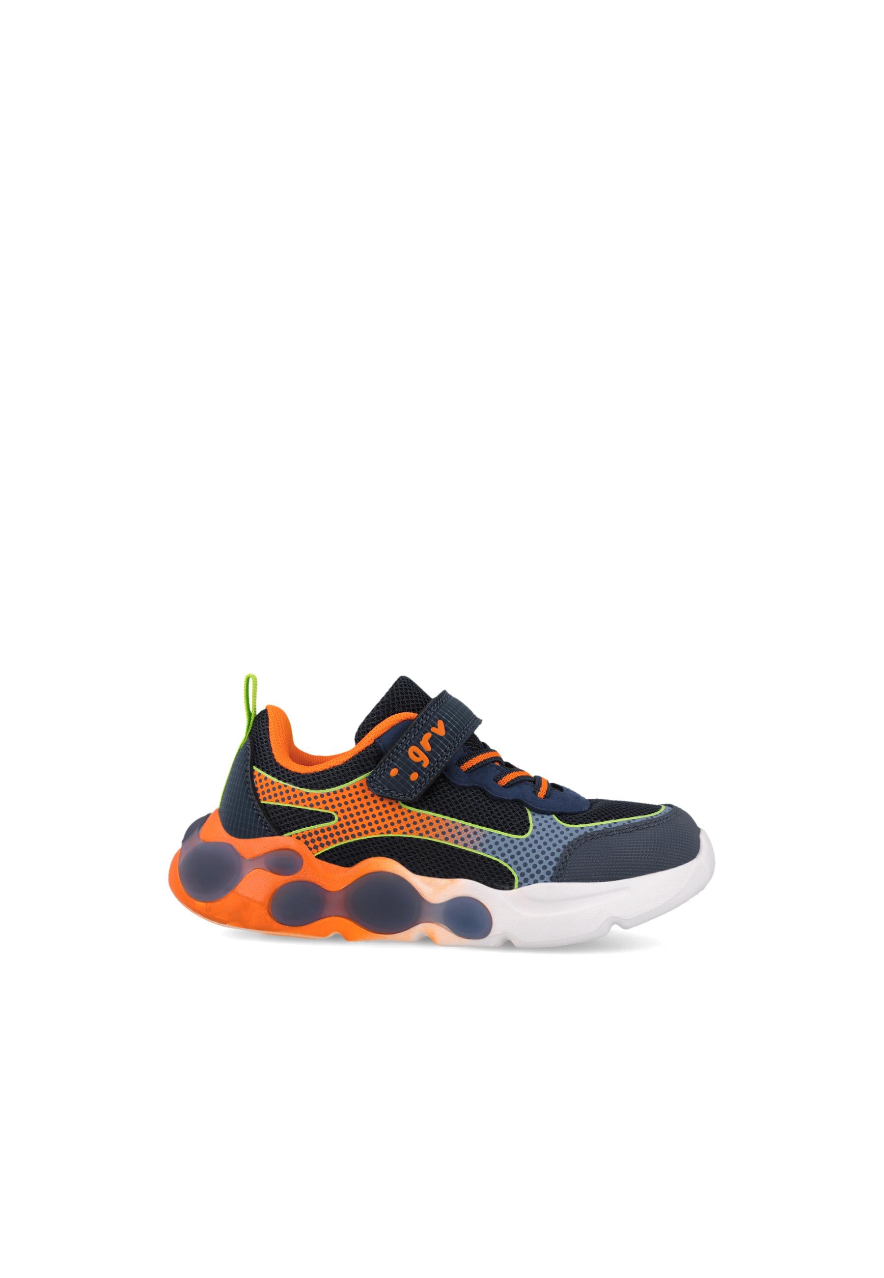 Sapatilhas Desportivas Infantil Muito Leves com Luzes e Fecho Ajustável Azul-marinho / Laranja-5