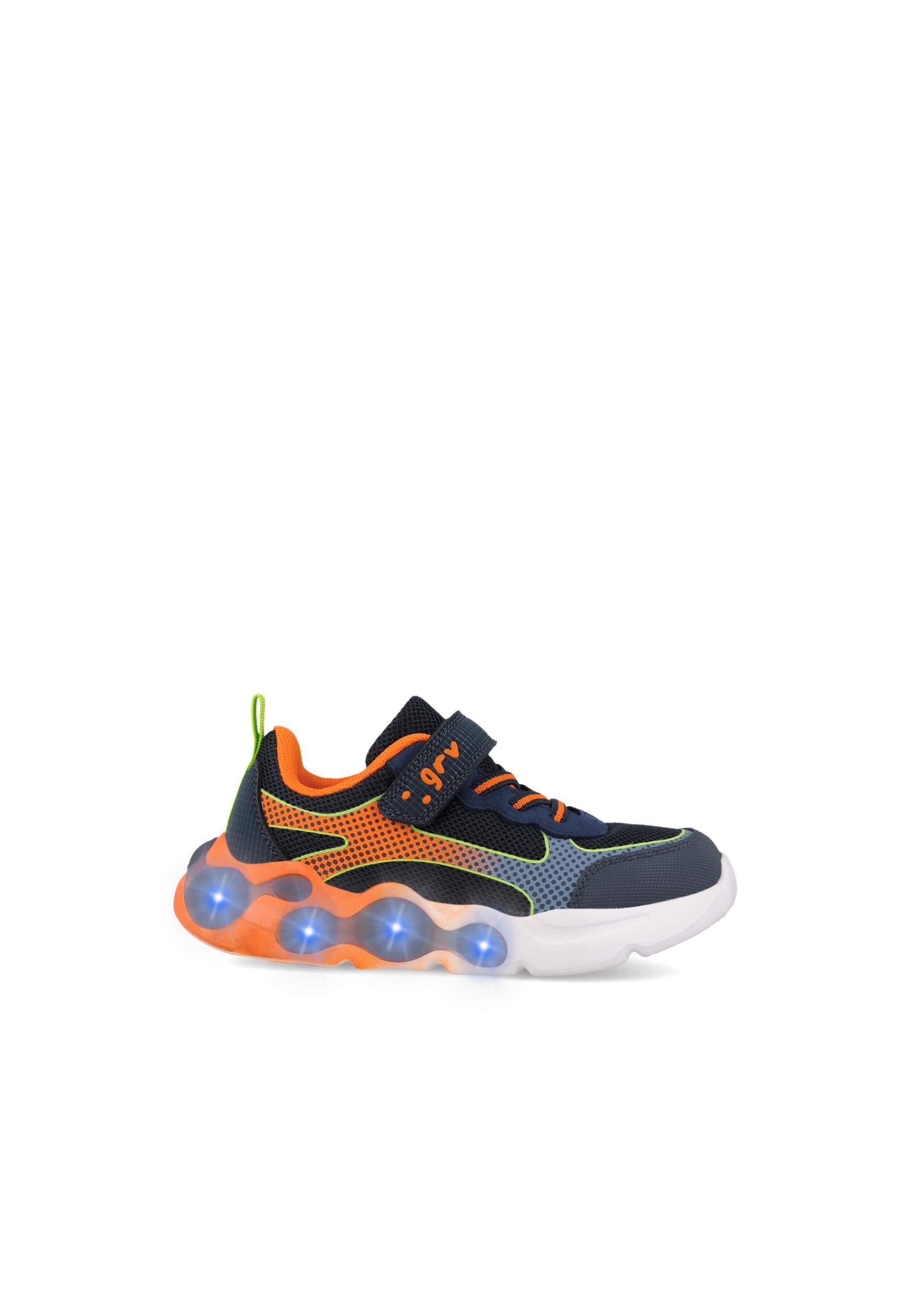 Sapatilhas Desportivas Infantil Muito Leves com Luzes e Fecho Ajustável Azul-marinho / Laranja-7