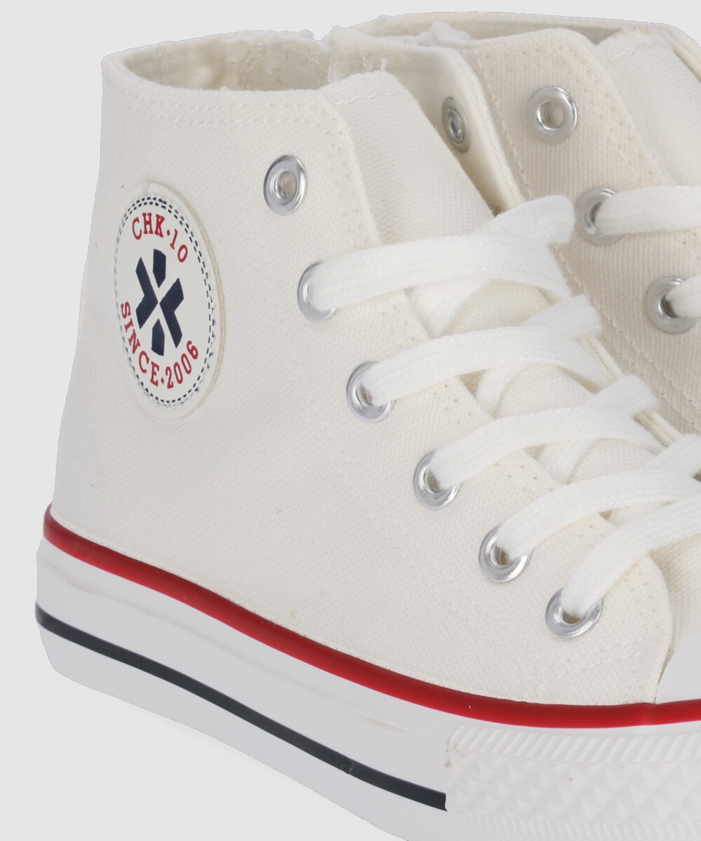 Sapatilhas de Lona Infantil Casual com Atacadores Branco-5