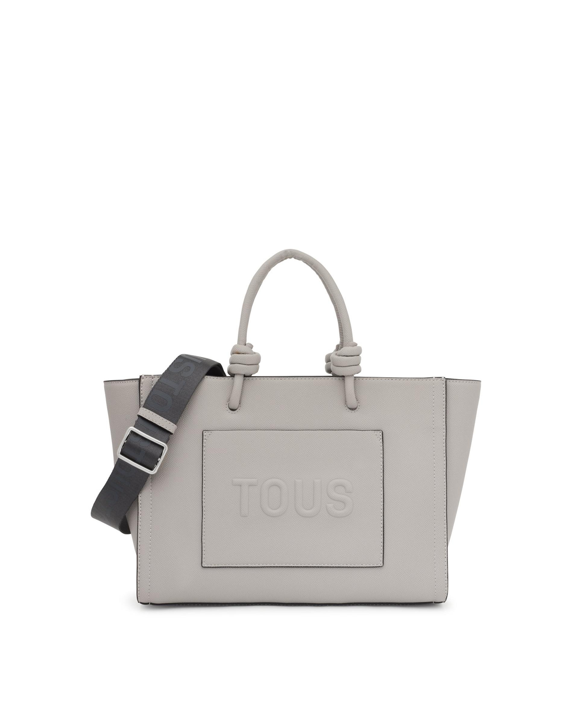 Imagem 0 de Mala Shopper Média com Fecho de Correr e Alça Curta - Cinzento