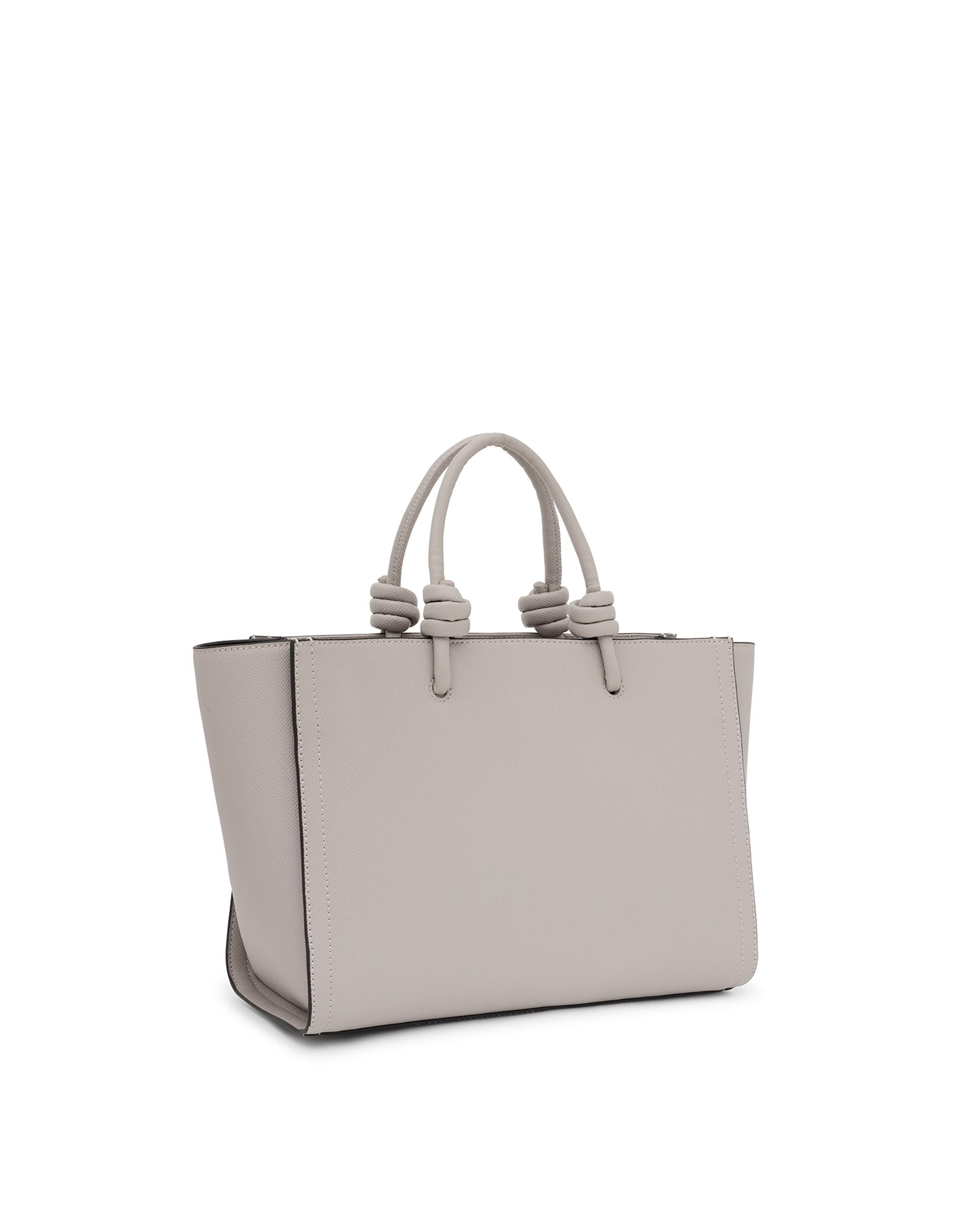 Mala Shopper Média com Fecho de Correr e Alça Curta - Cinzento Cinzento-2