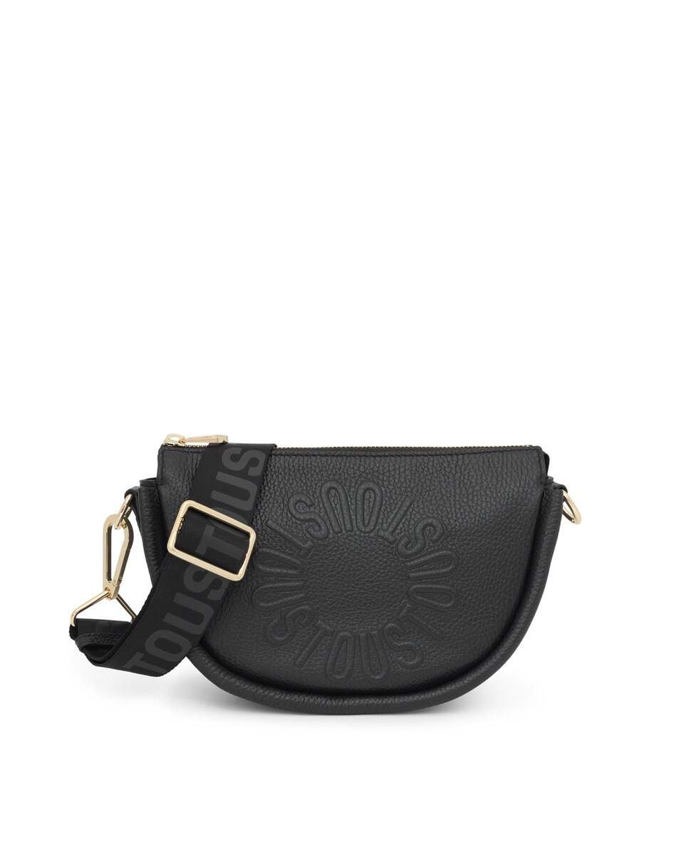 Mala a Tiracolo Meia-Lua com Fecho de Correr Preto-1