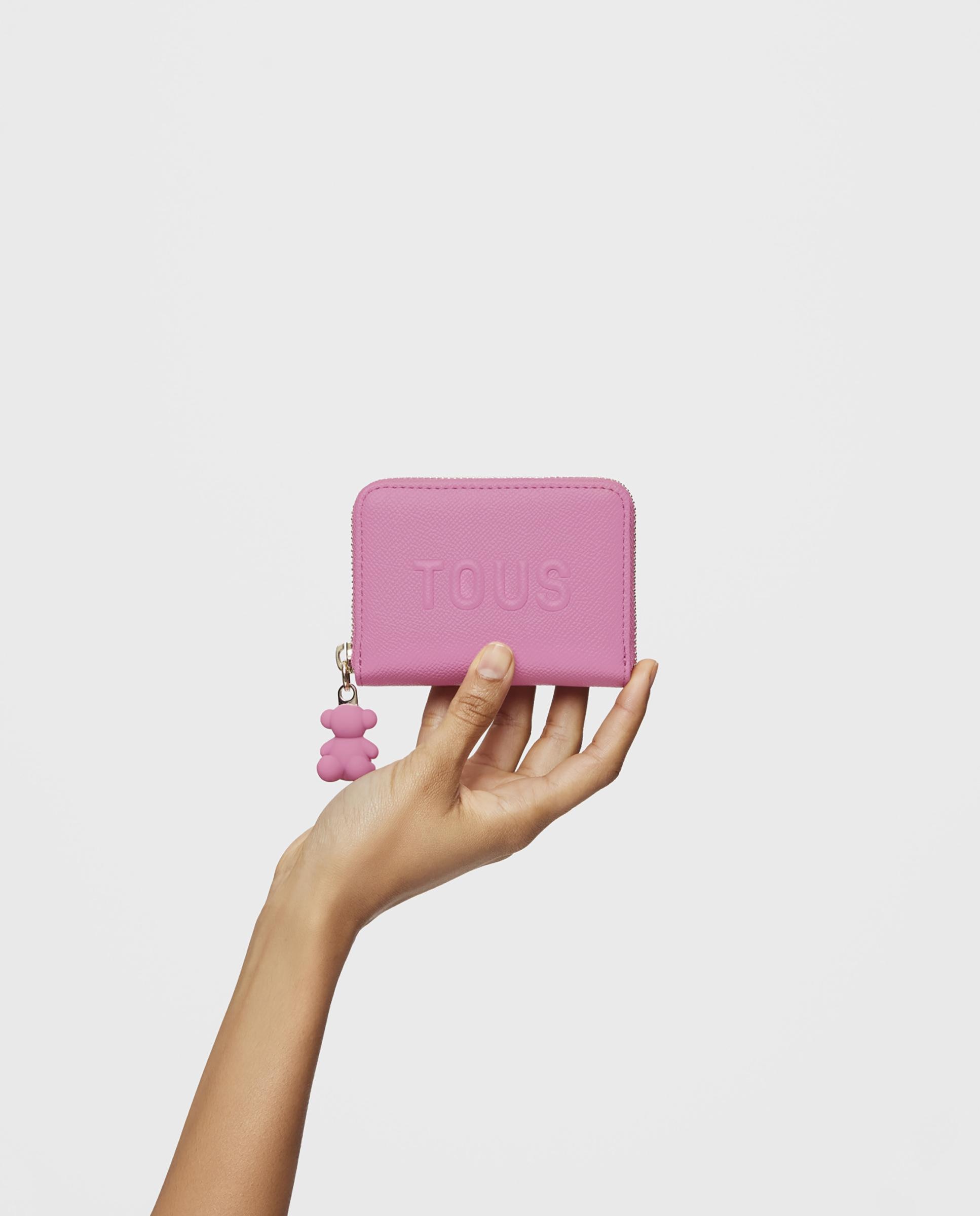 Porta-moedas Brenda Médio Liso Rosa-4
