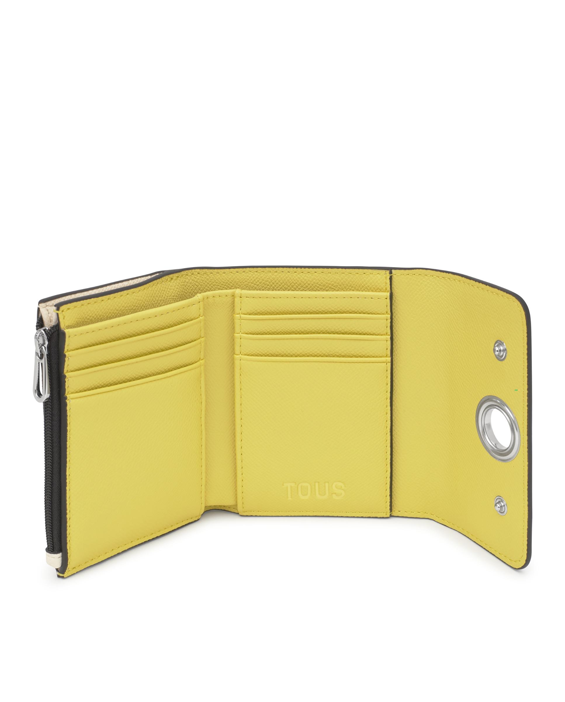 Carteira Poppy Média Lisa Bege-3