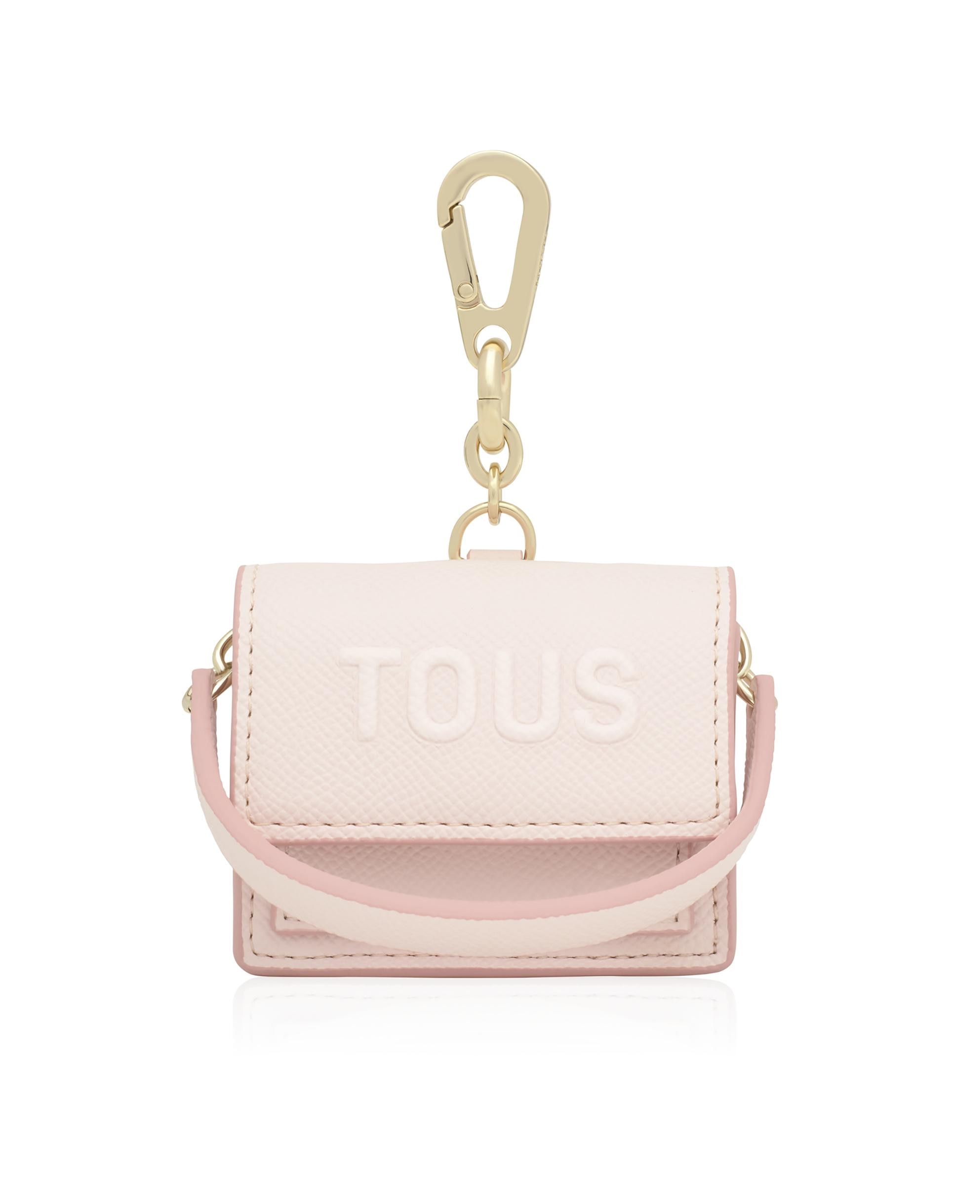 Porta-chaves Audree Mini Mala a Tiracolo com Alça Rosa-claro-1