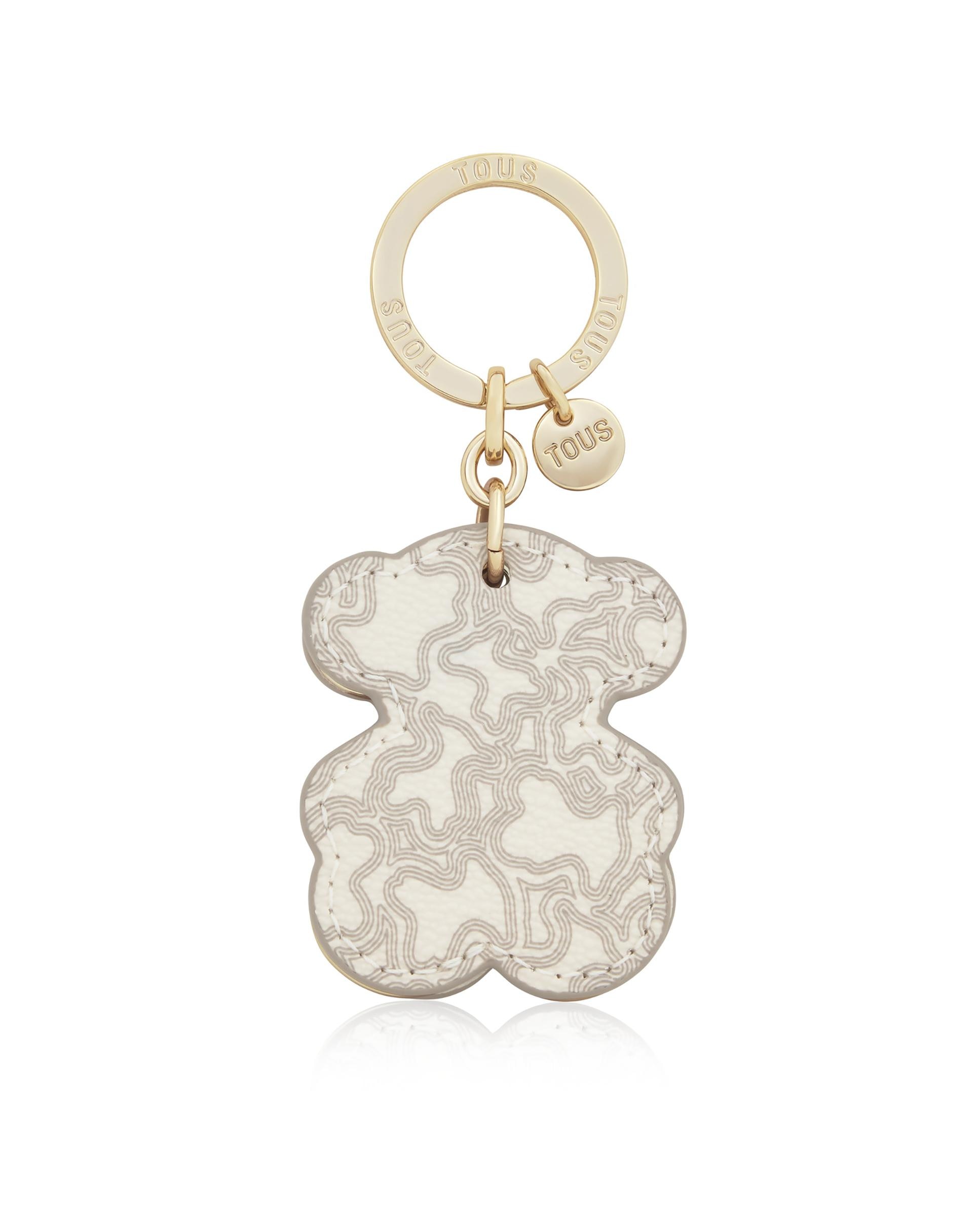 Porta-chaves Triplo Bear Estampado Bege-1