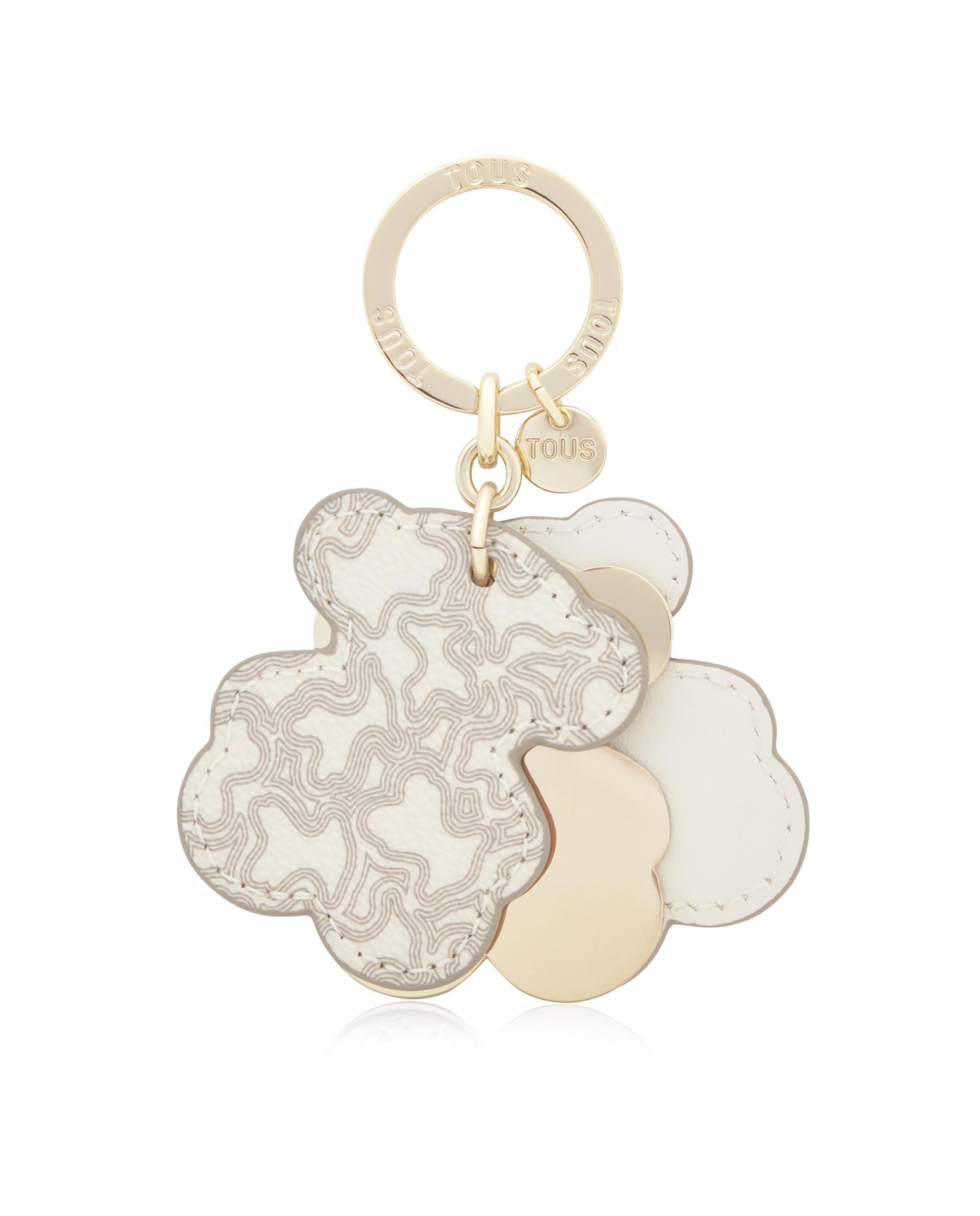 Porta-chaves Triplo Bear Estampado Bege-3