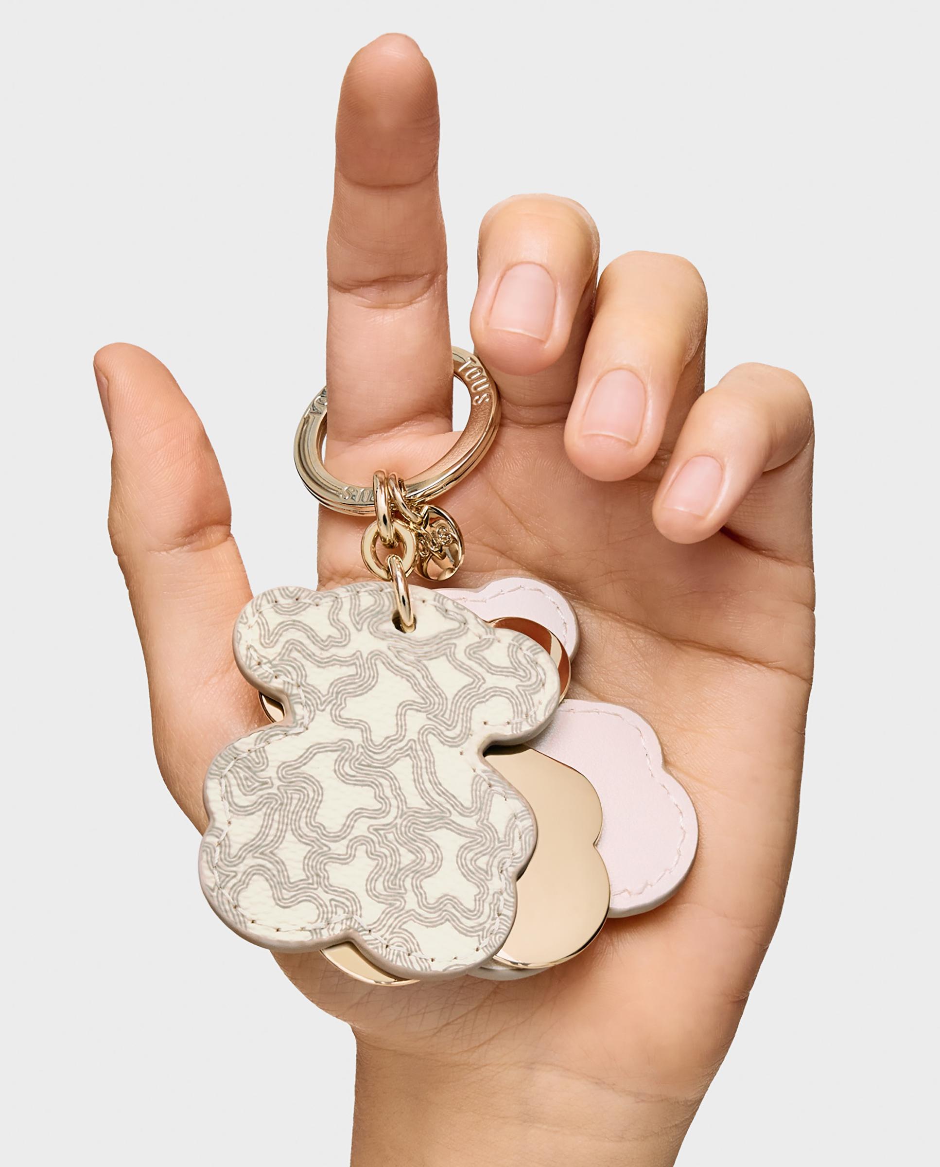 Porta-chaves Triplo Bear Estampado Bege-4