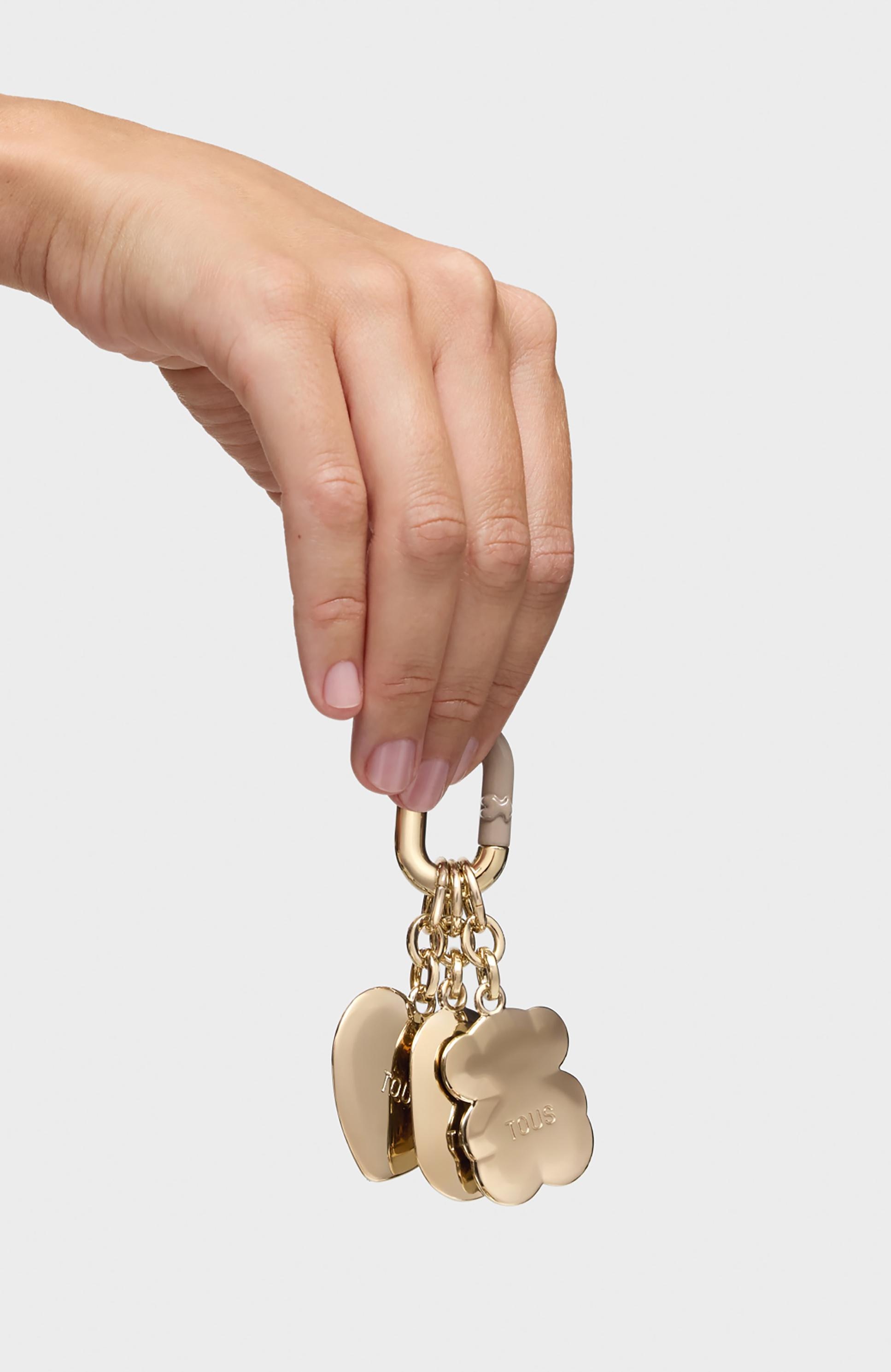 Set de Três Porta-chaves Hold com Pendentes Dourado-5