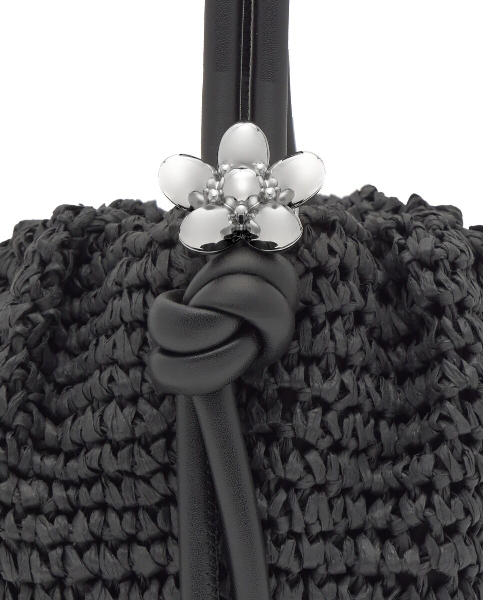 Bolsa de ráfia multiposições Dayisy Preto-4