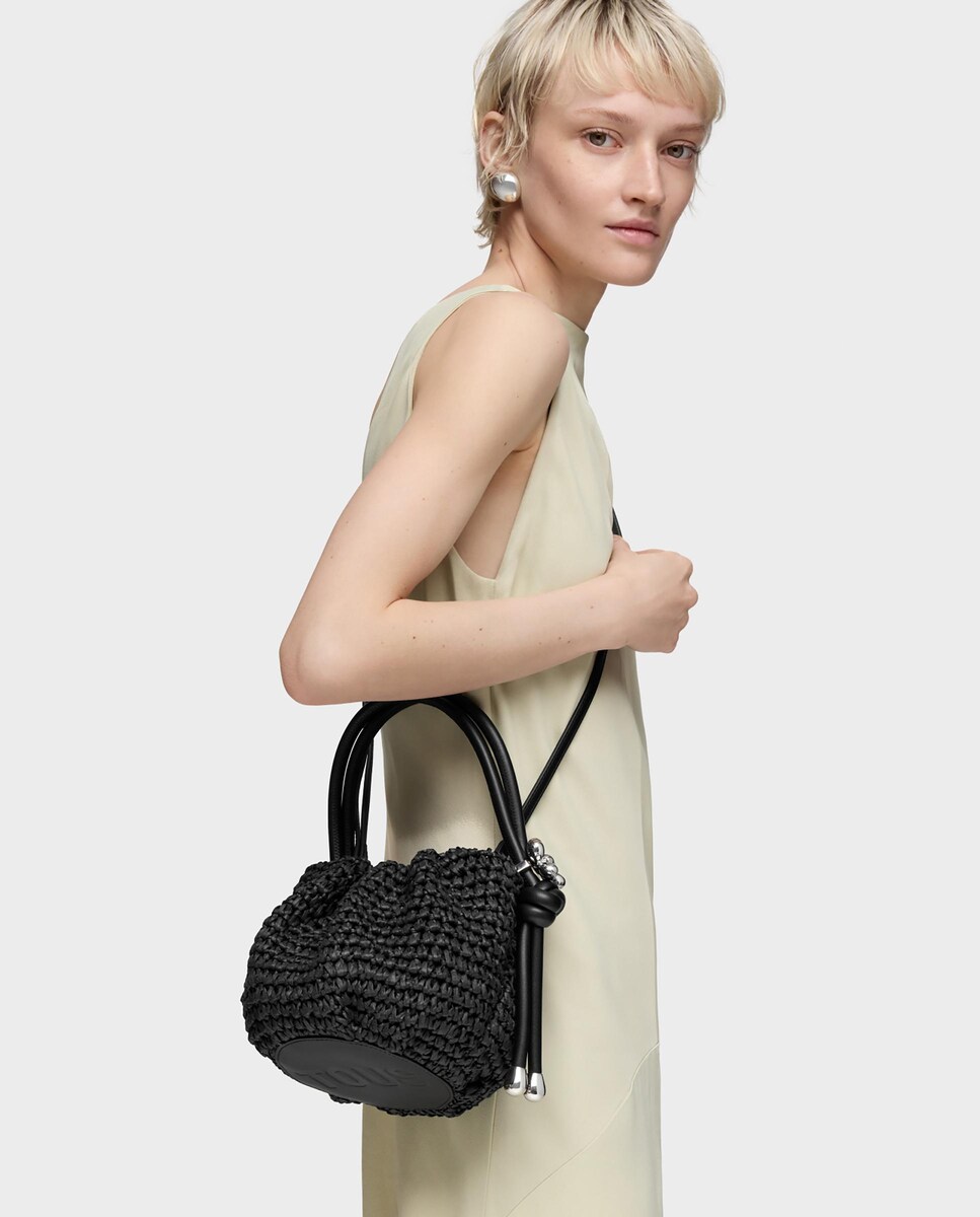 Bolsa de ráfia multiposições Dayisy Preto-5