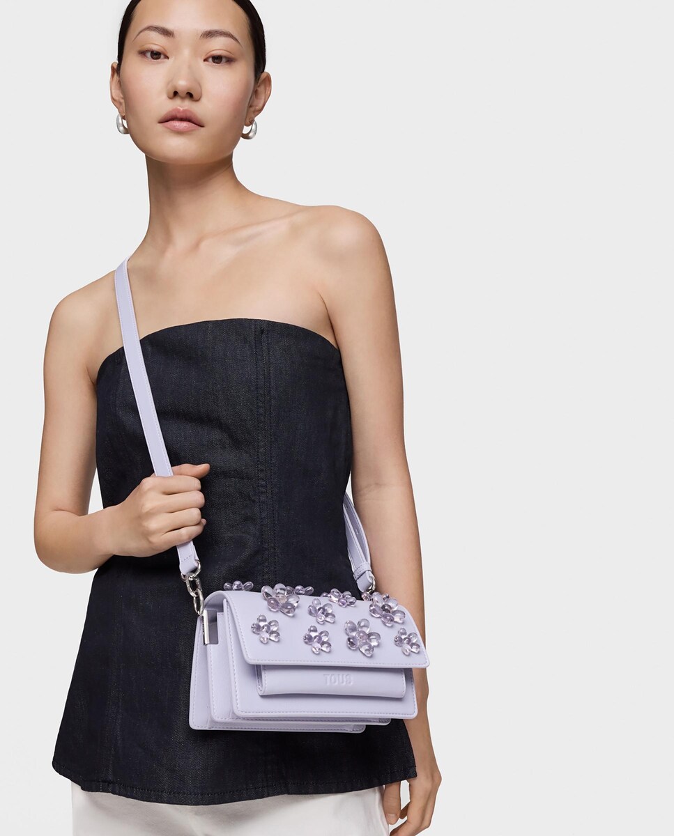 Mala a Tiracolo Audree Daisy Multiposições Lilás-5