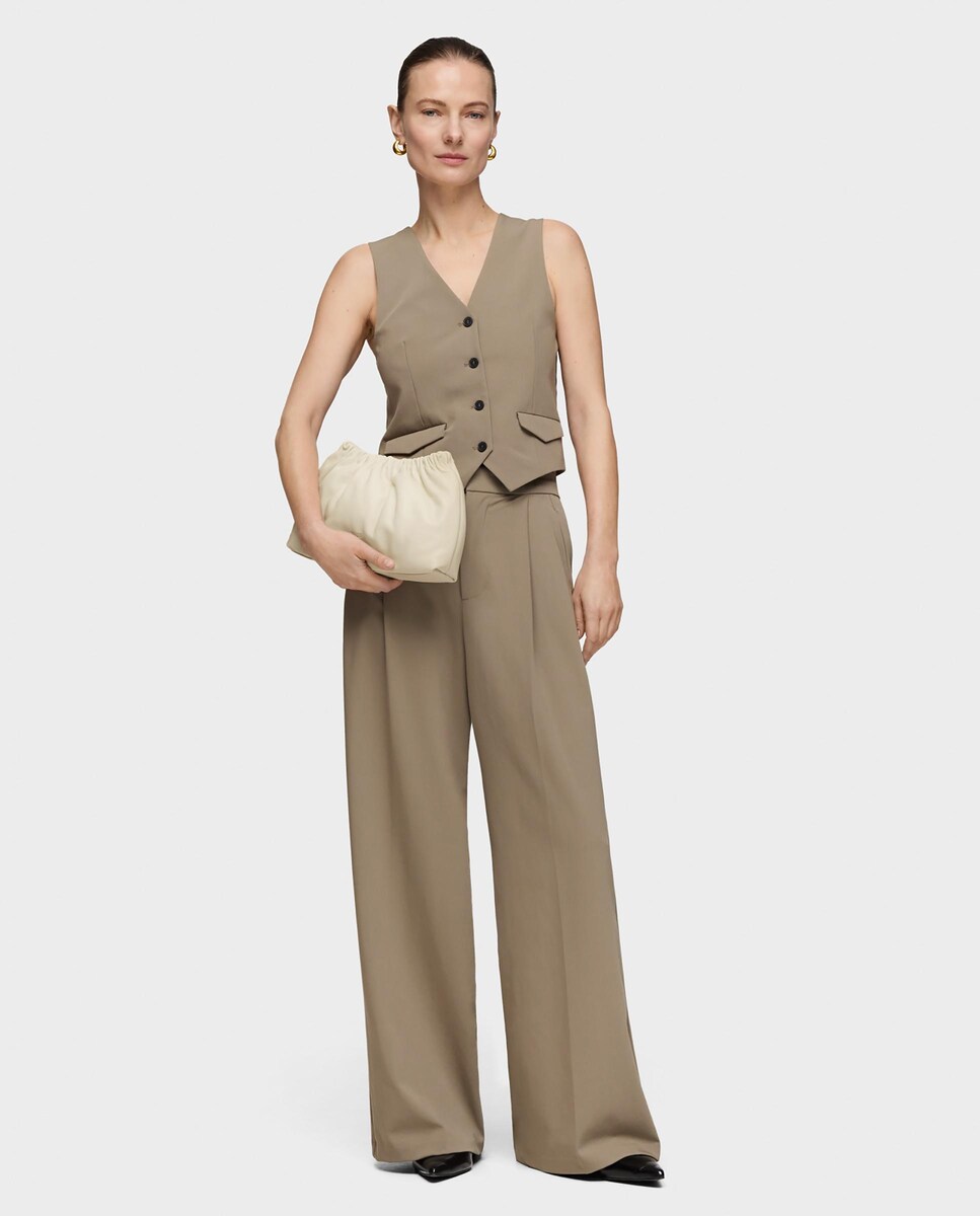 Mala a Tiracolo Cloud Multiposições Elegante Bege-5