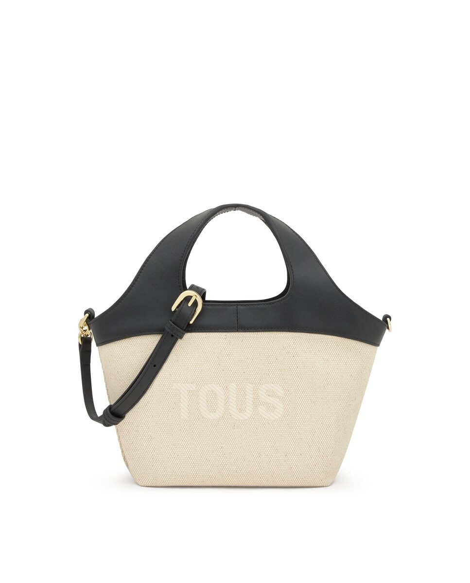 Mala de Ombro Lirio Canvas Pequena Multiposições Bege-1