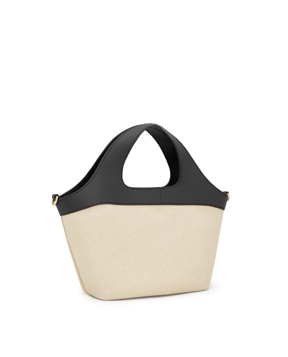 Mala de Ombro Lirio Canvas Pequena Multiposições Bege-2