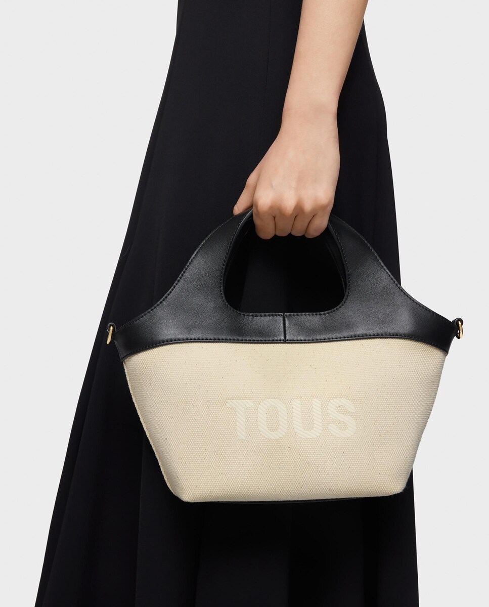 Mala de Ombro Lirio Canvas Pequena Multiposições Bege-4