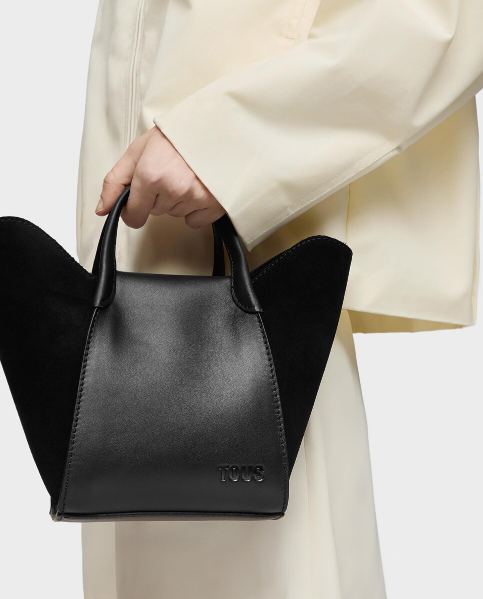 Mala de Ombro Tulip de Pele Pequena Preto-5