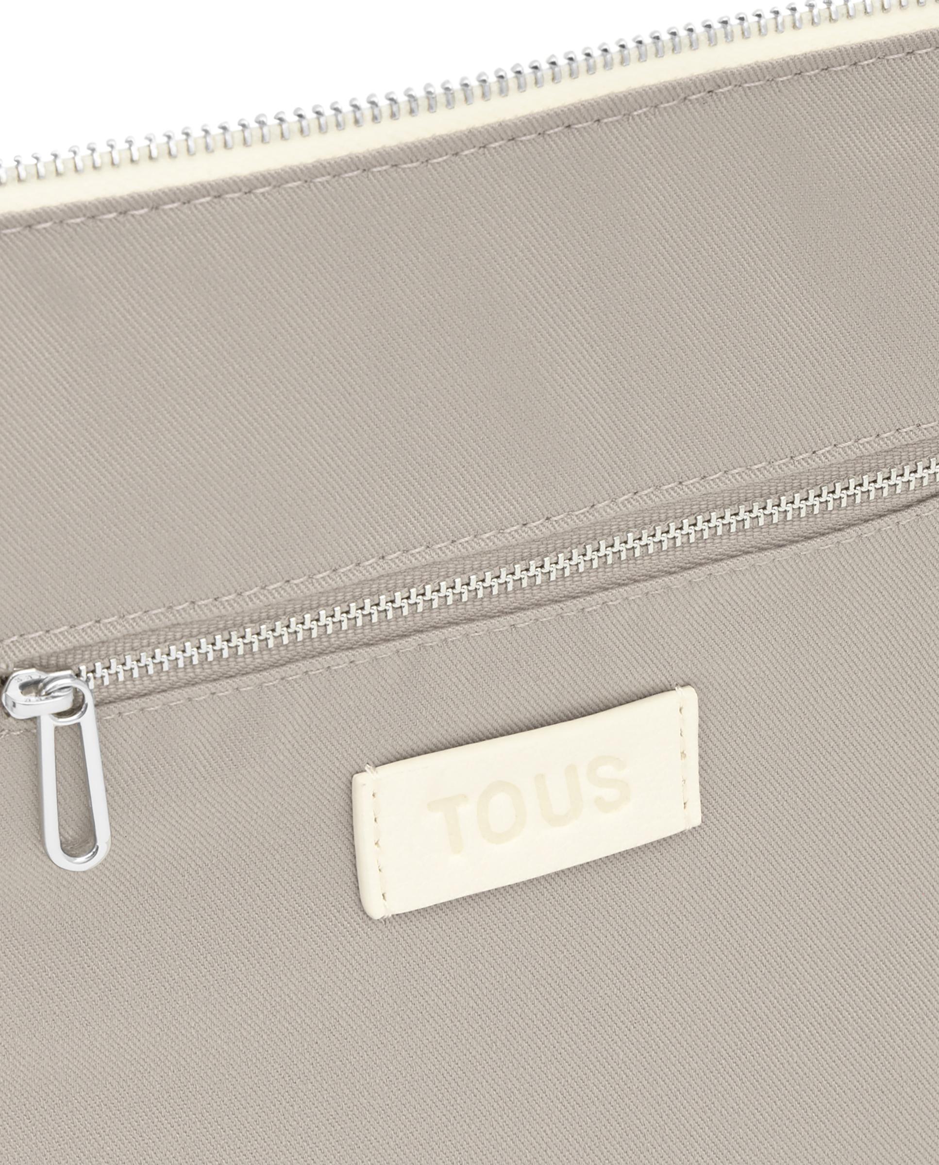 Mala Média com Fecho de Correr Bege-3