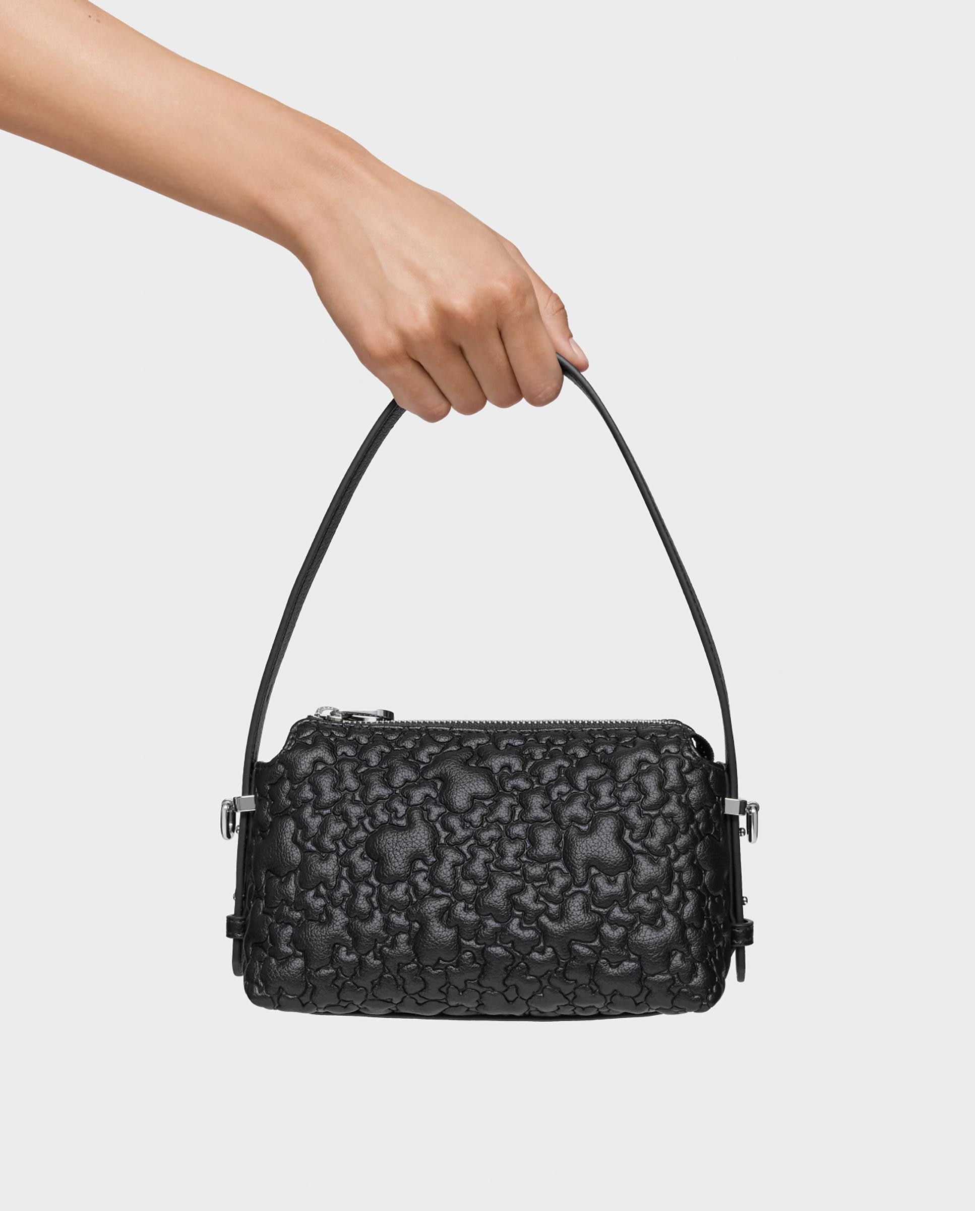 Mala de Ombro Puffy Bear Mini Multiposições Preto-8