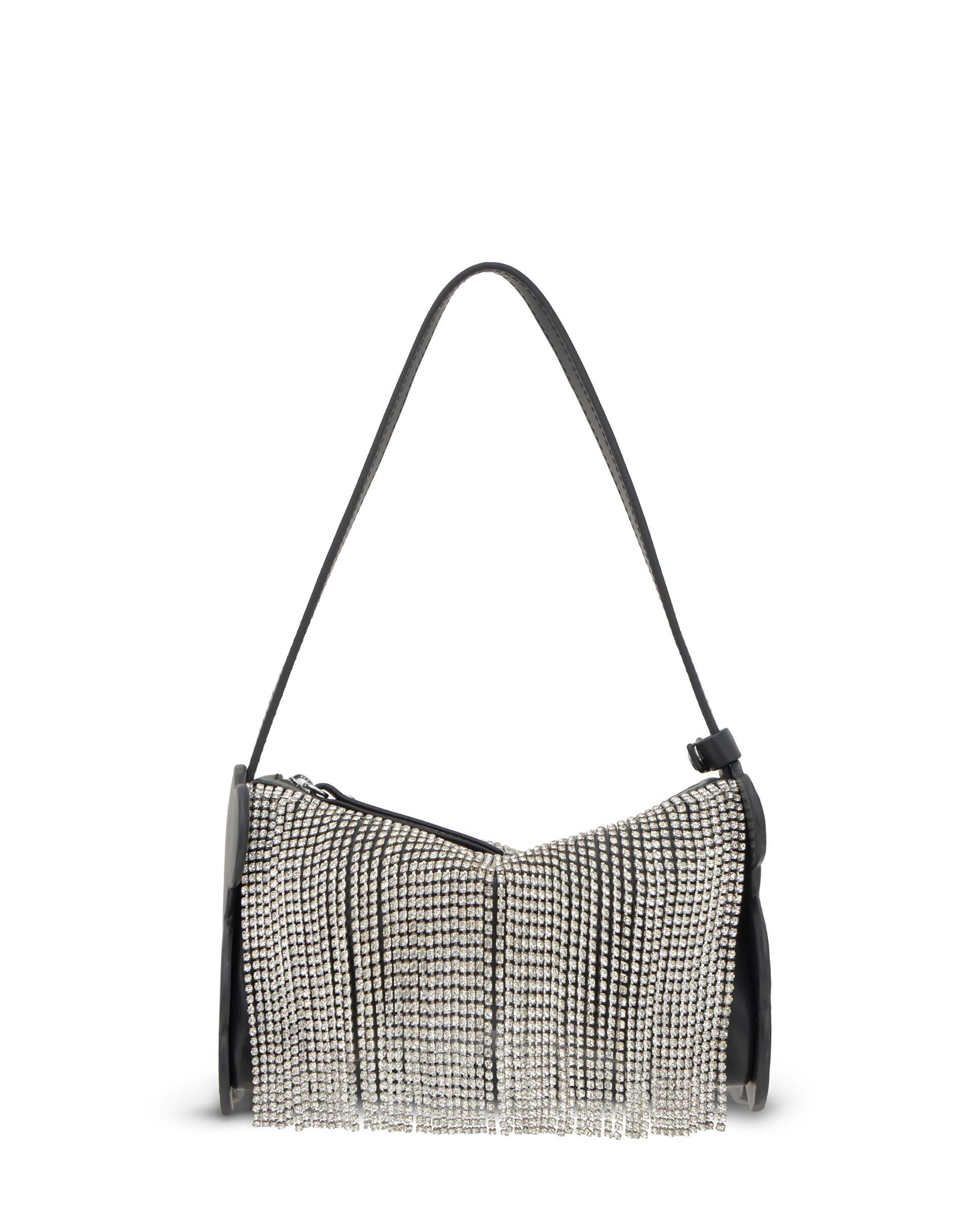 Mala de Ombro Salsi com Detalhes Brilhantes Branco / Preto-2
