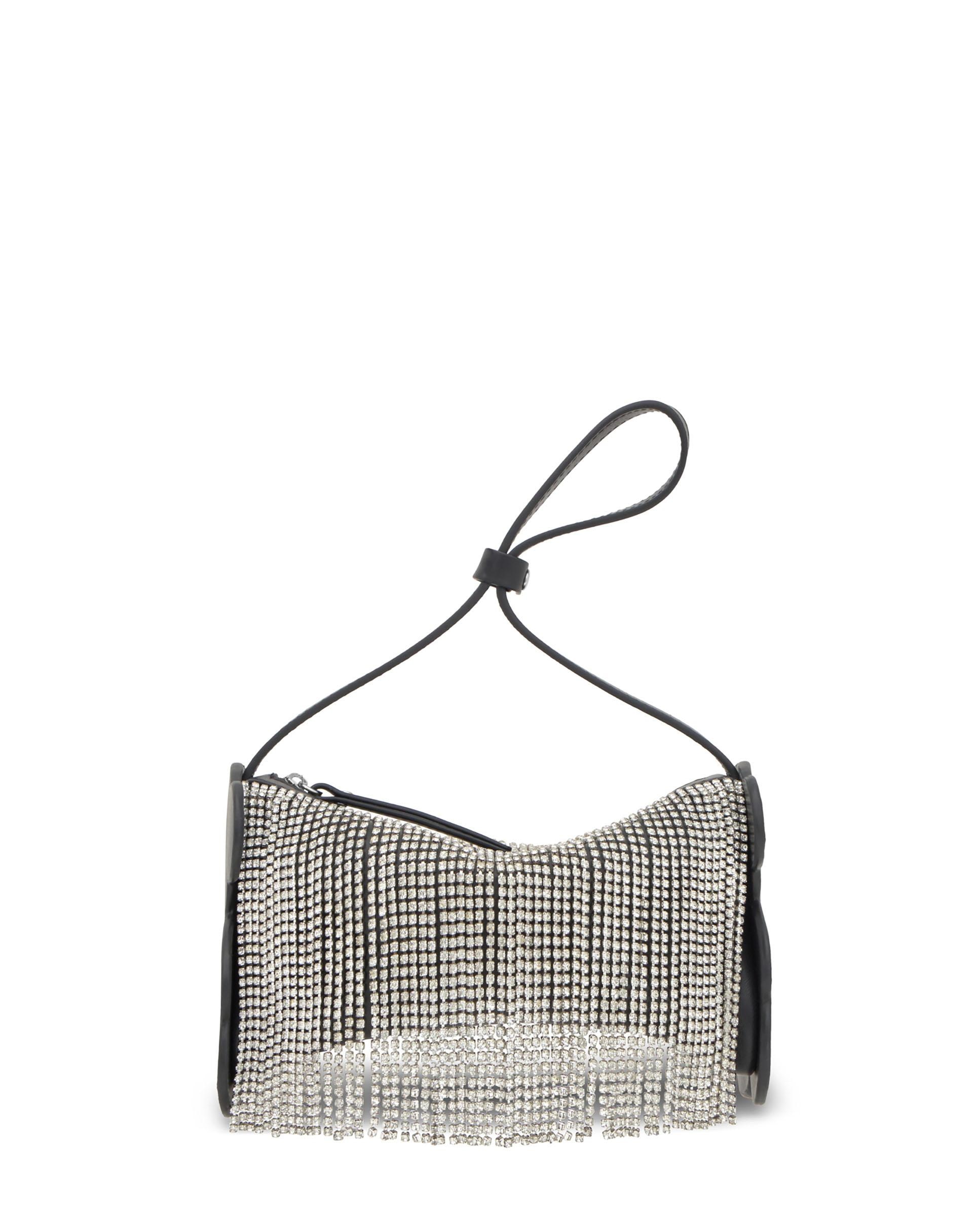 Mala de Ombro Salsi com Detalhes Brilhantes Branco / Preto-4