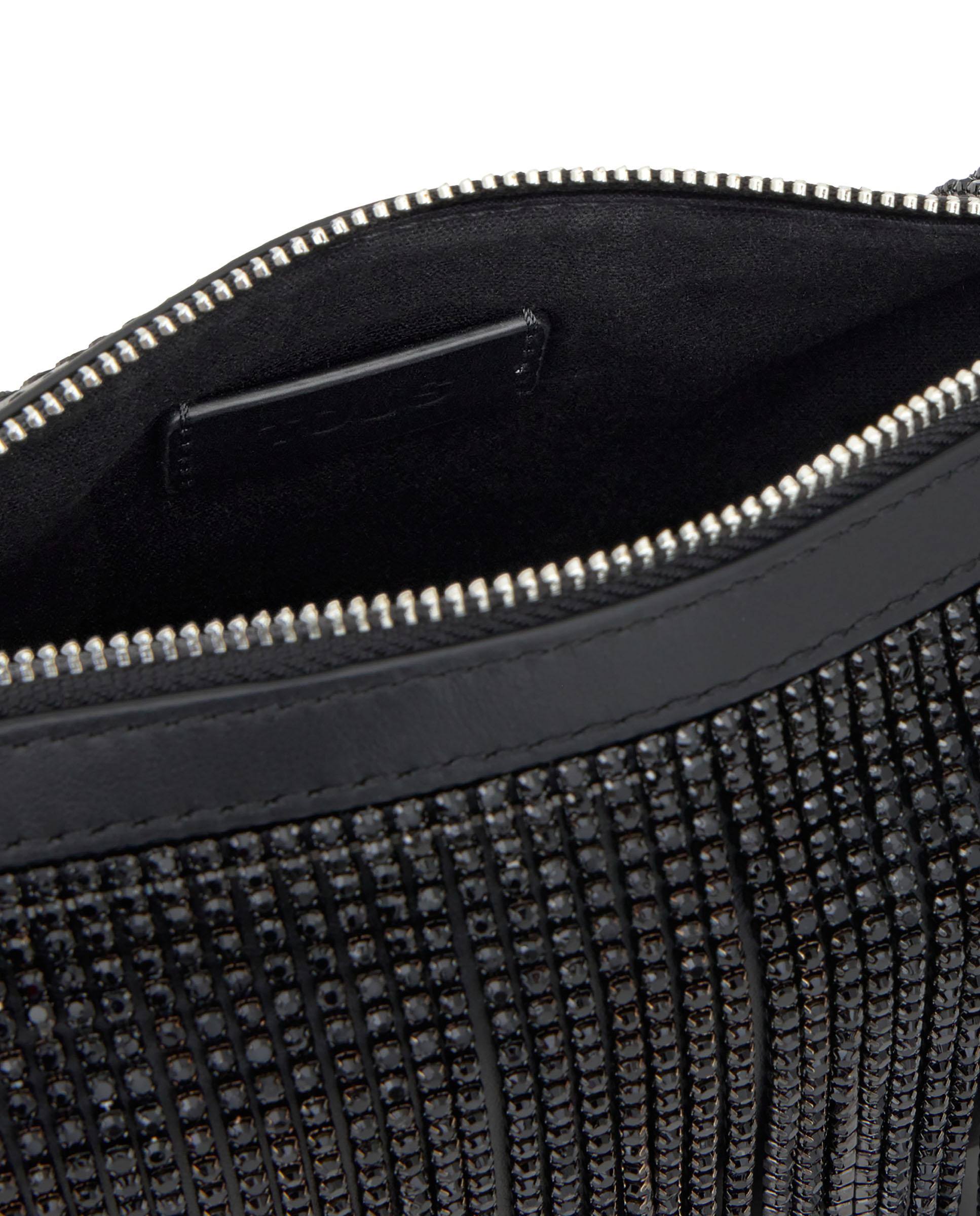 Mala Pequena Salsi com Detalhes Brilhantes Preto brilhante-4