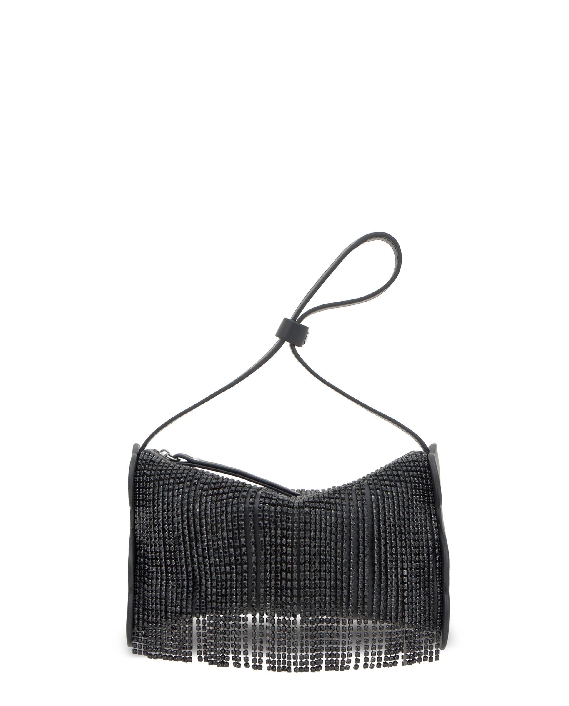 Mala Pequena Salsi com Detalhes Brilhantes Preto brilhante-5