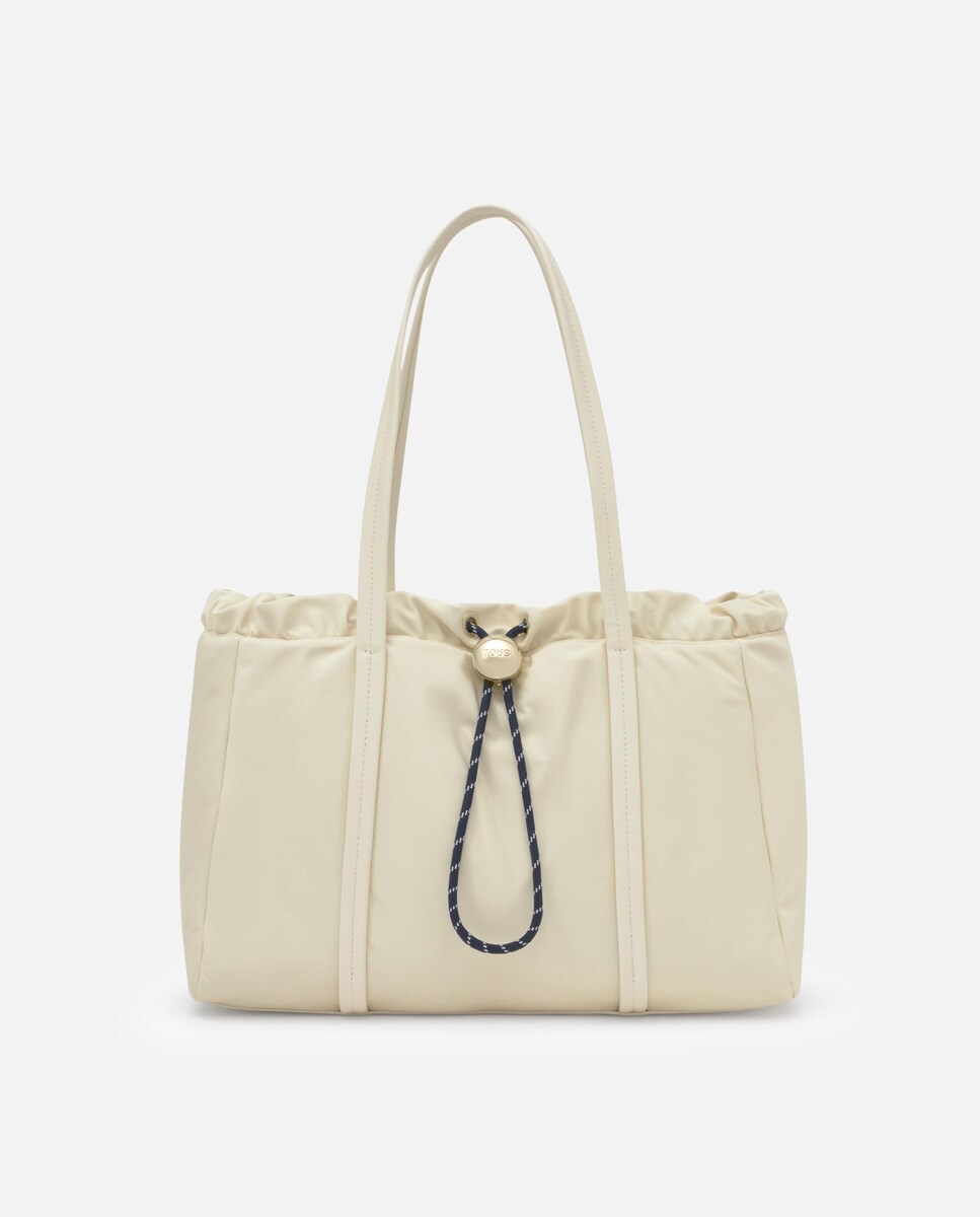 Mala de Ombro Empire Soft com Fecho Ajustável Bege-1