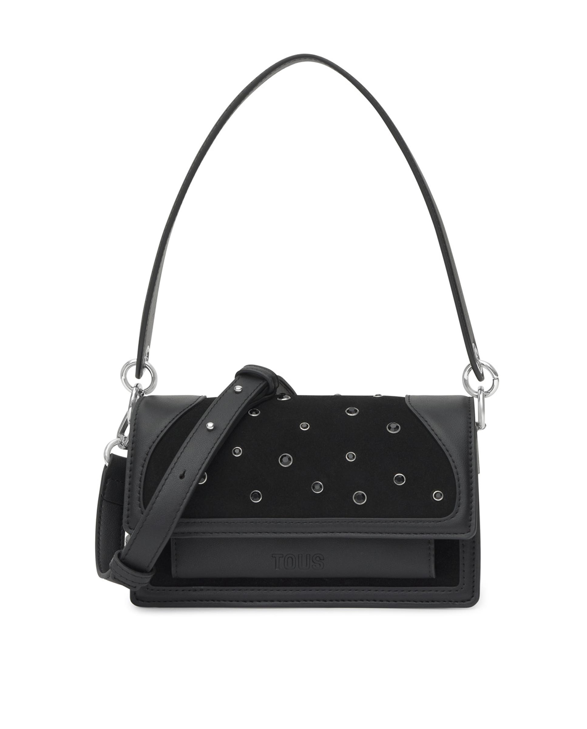 Mala de Ombro Audree Strass Pequena Preto-1