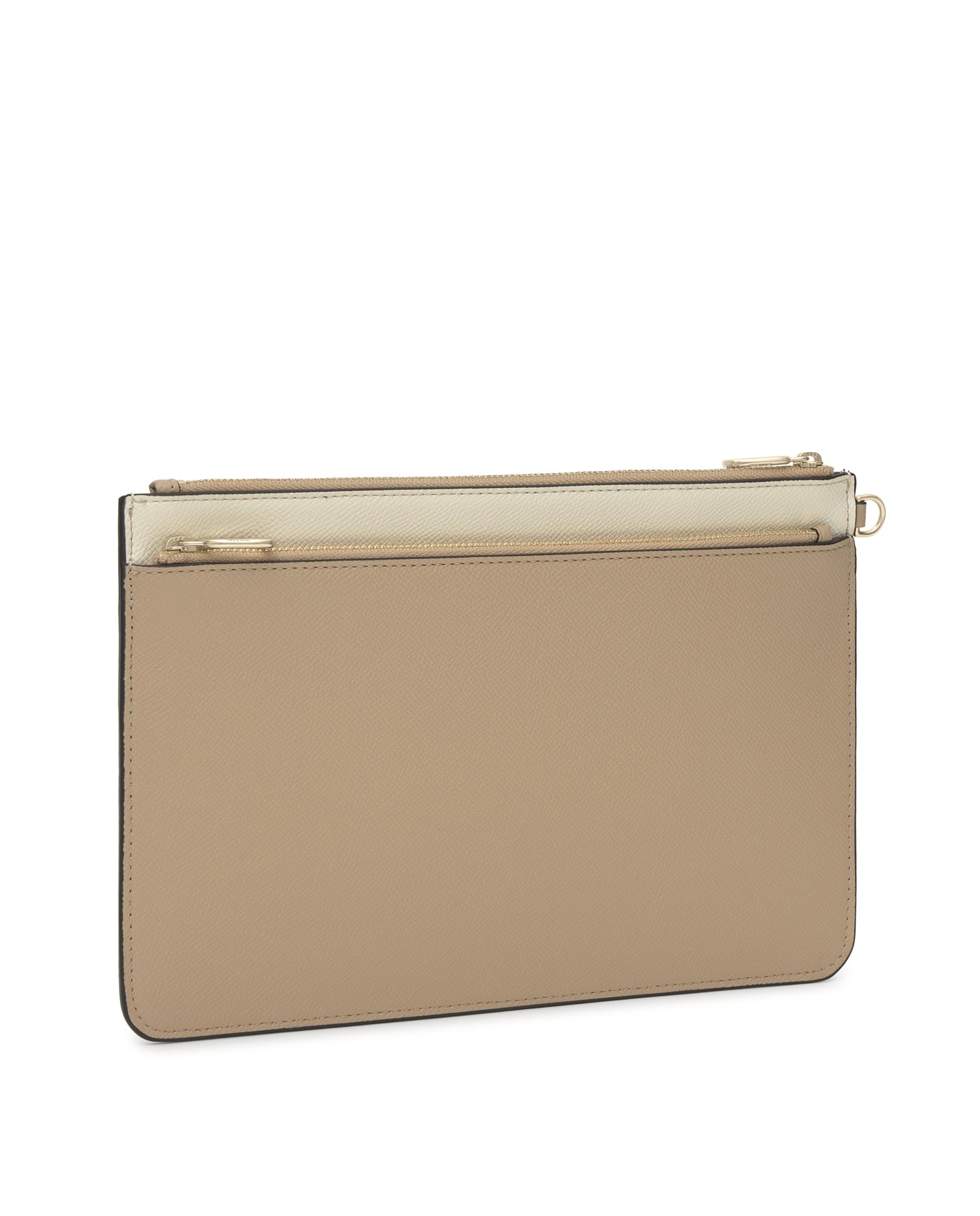 Mala de Mão Clutch Audree Saffinao Bege / Castanho-2