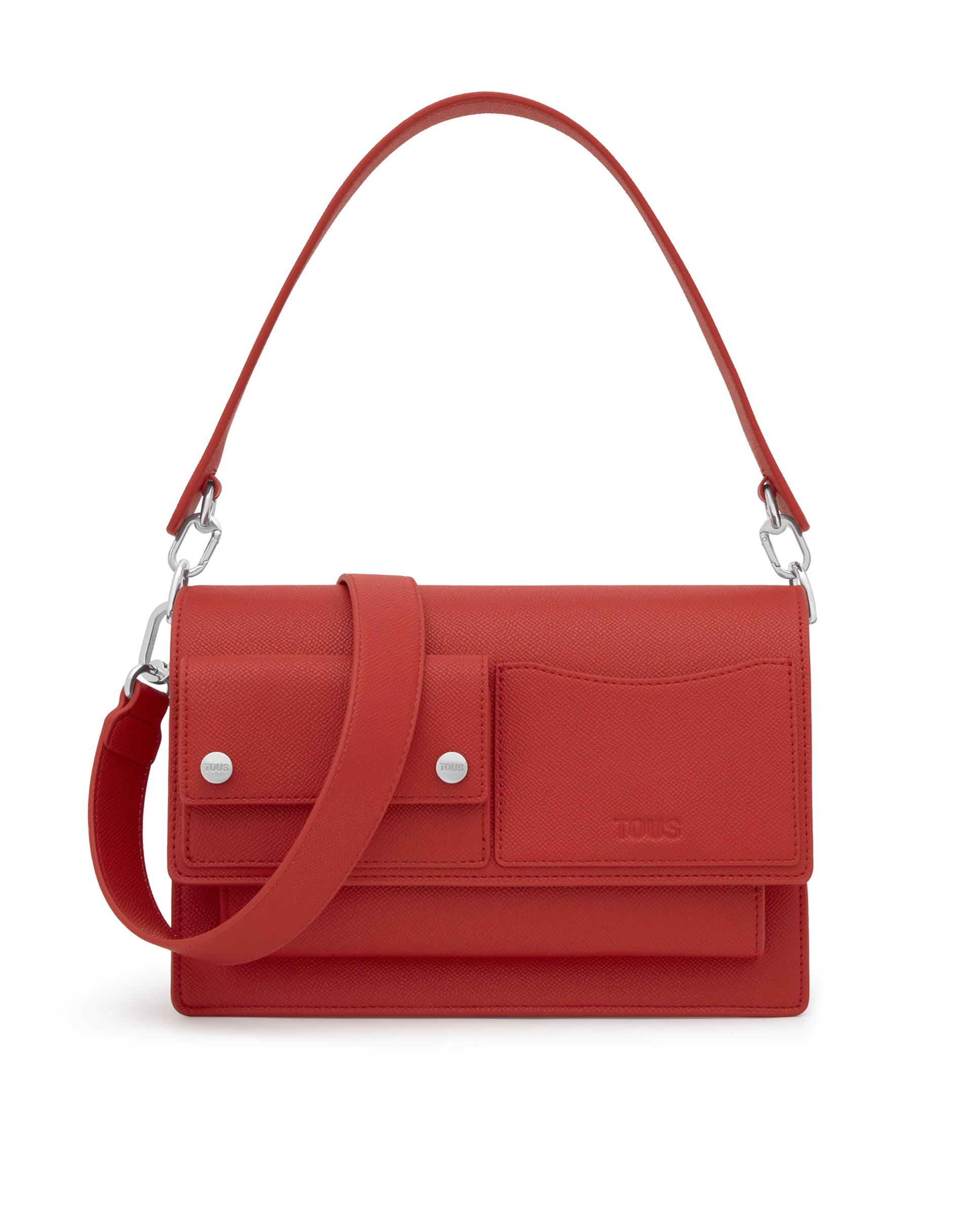 Mala a Tiracolo Audree Pockets Média Transformável Vermelho-1