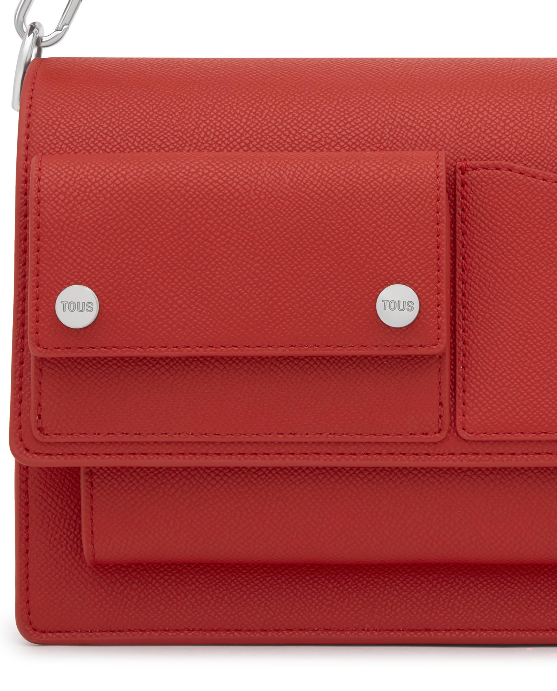 Mala a Tiracolo Audree Pockets Média Transformável Vermelho-4