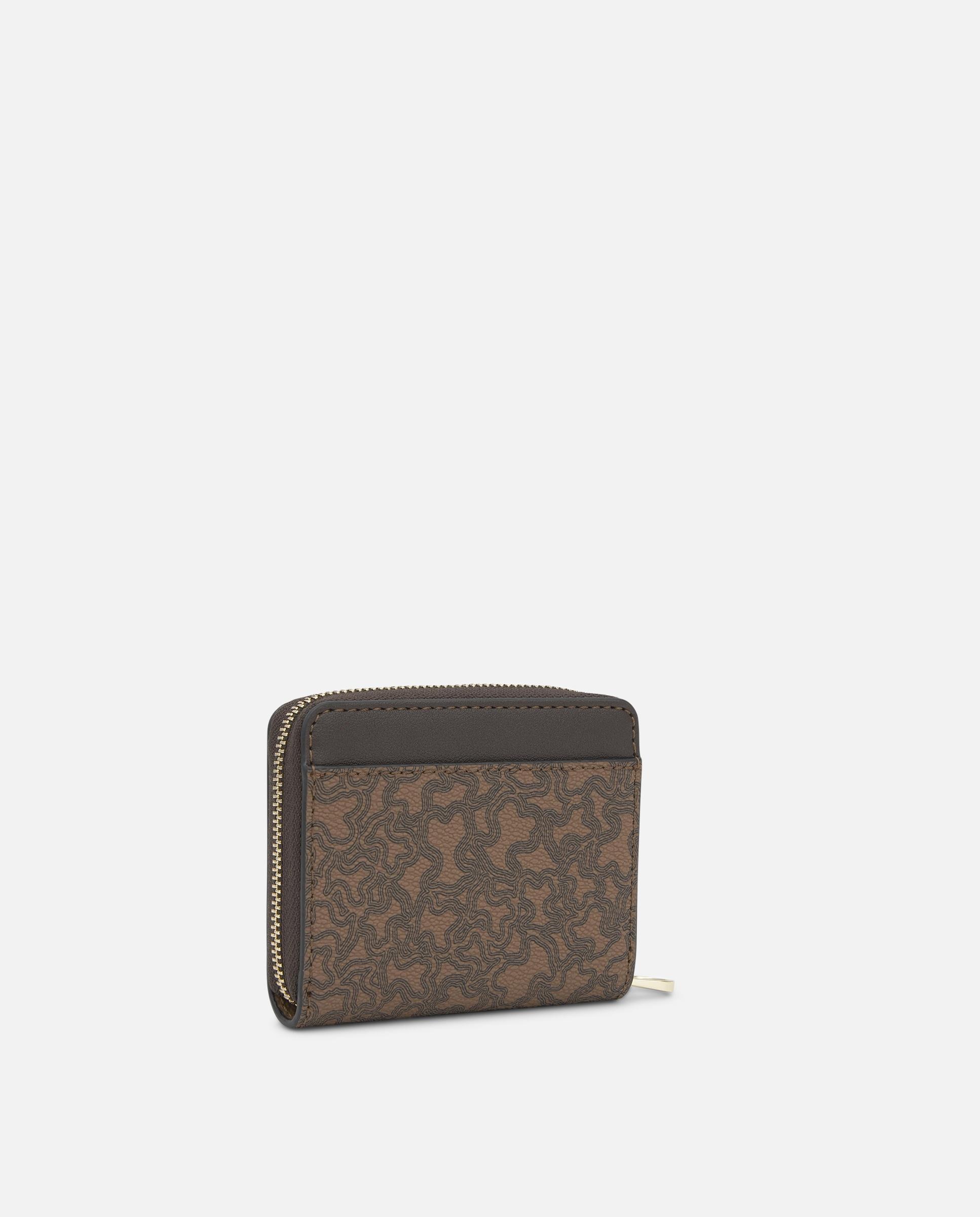 Porta-moedas Pequeno Kaos Mini Lines Estampado Castanho-2