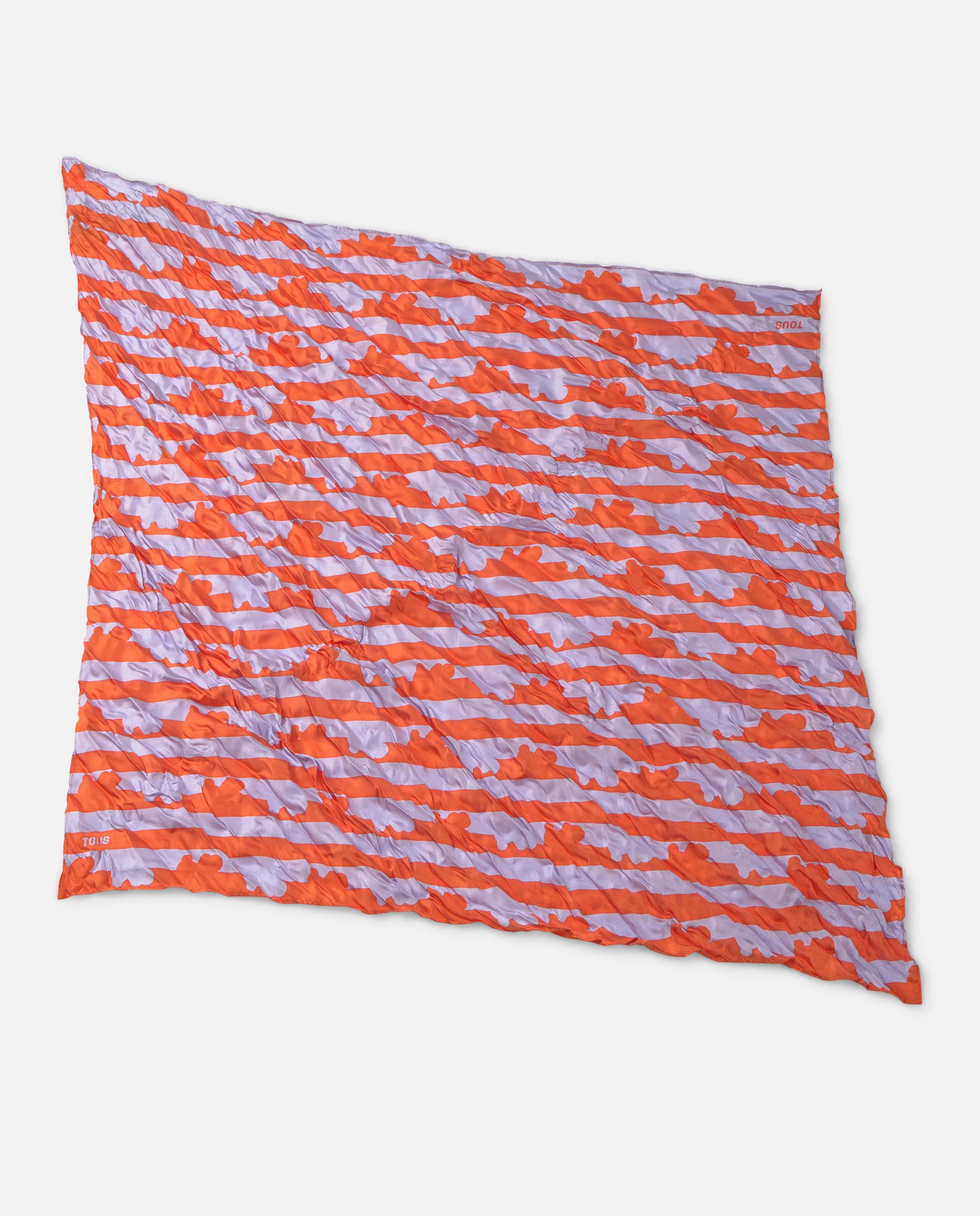 Écharpe de Seda Estampada Tous Bear Stripes Malva-2