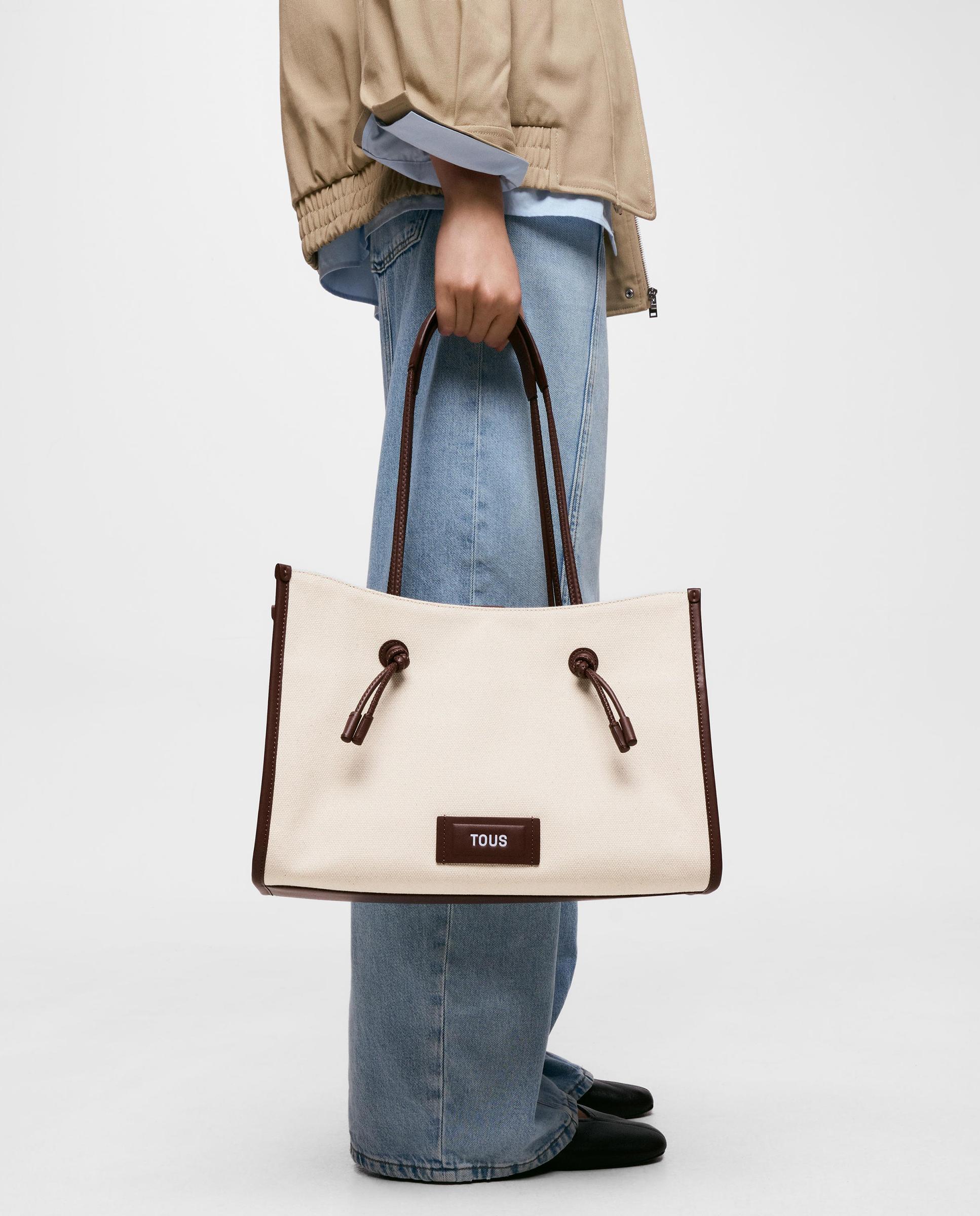 Shopper Grande de Jacquard Summer Holidays Bege-5
