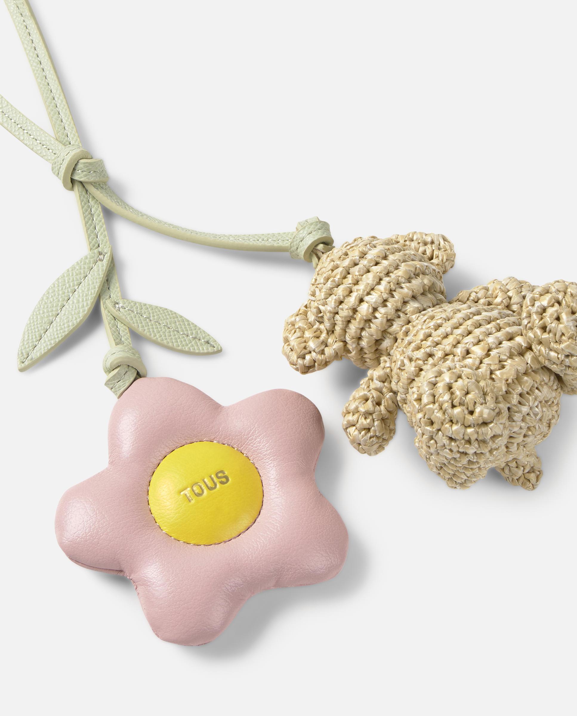 Porta-chaves Charm Urso e Flor Tous Icons Rosa-2
