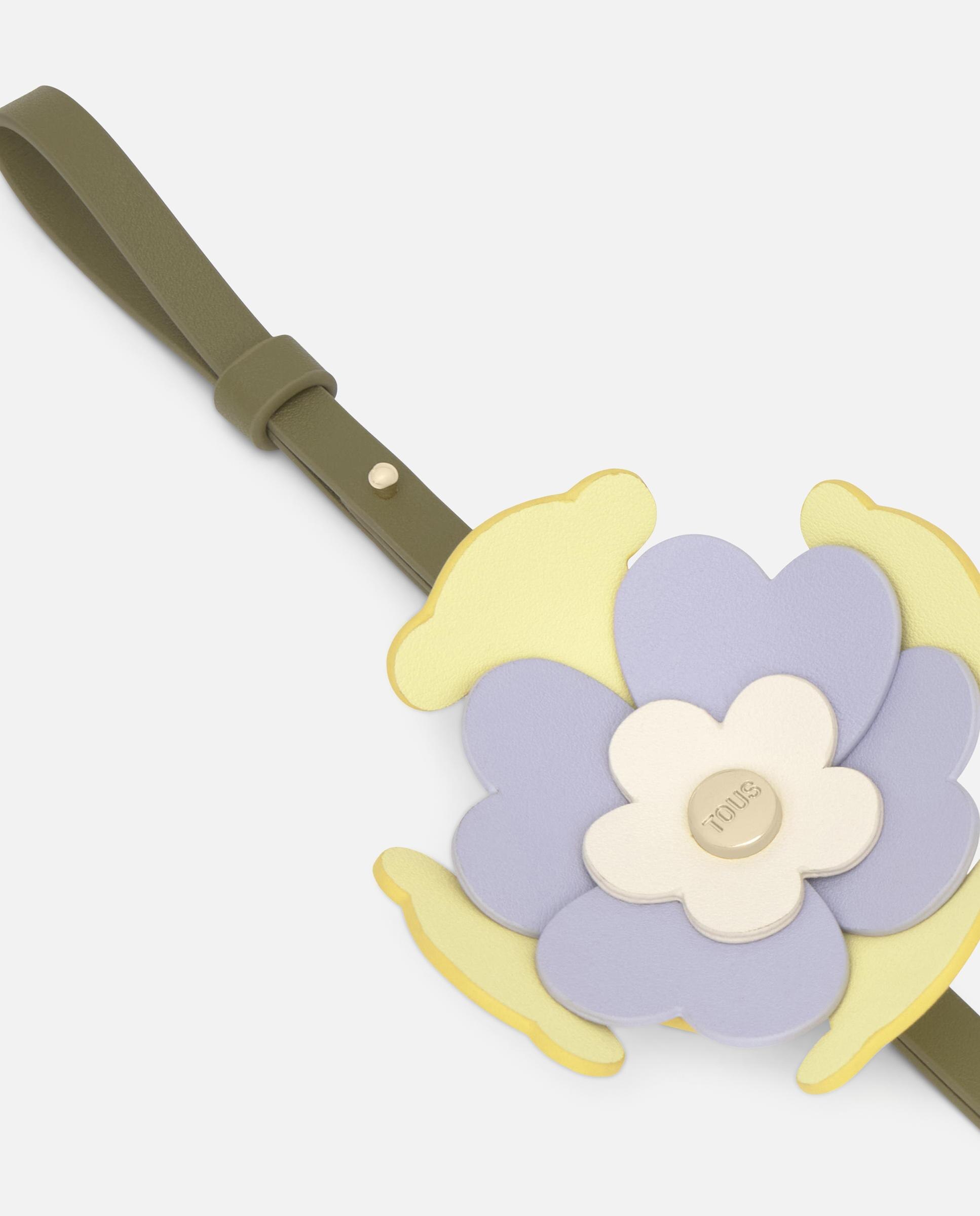 Porta-chaves Charm Flor Icons Verde Azeitona-2