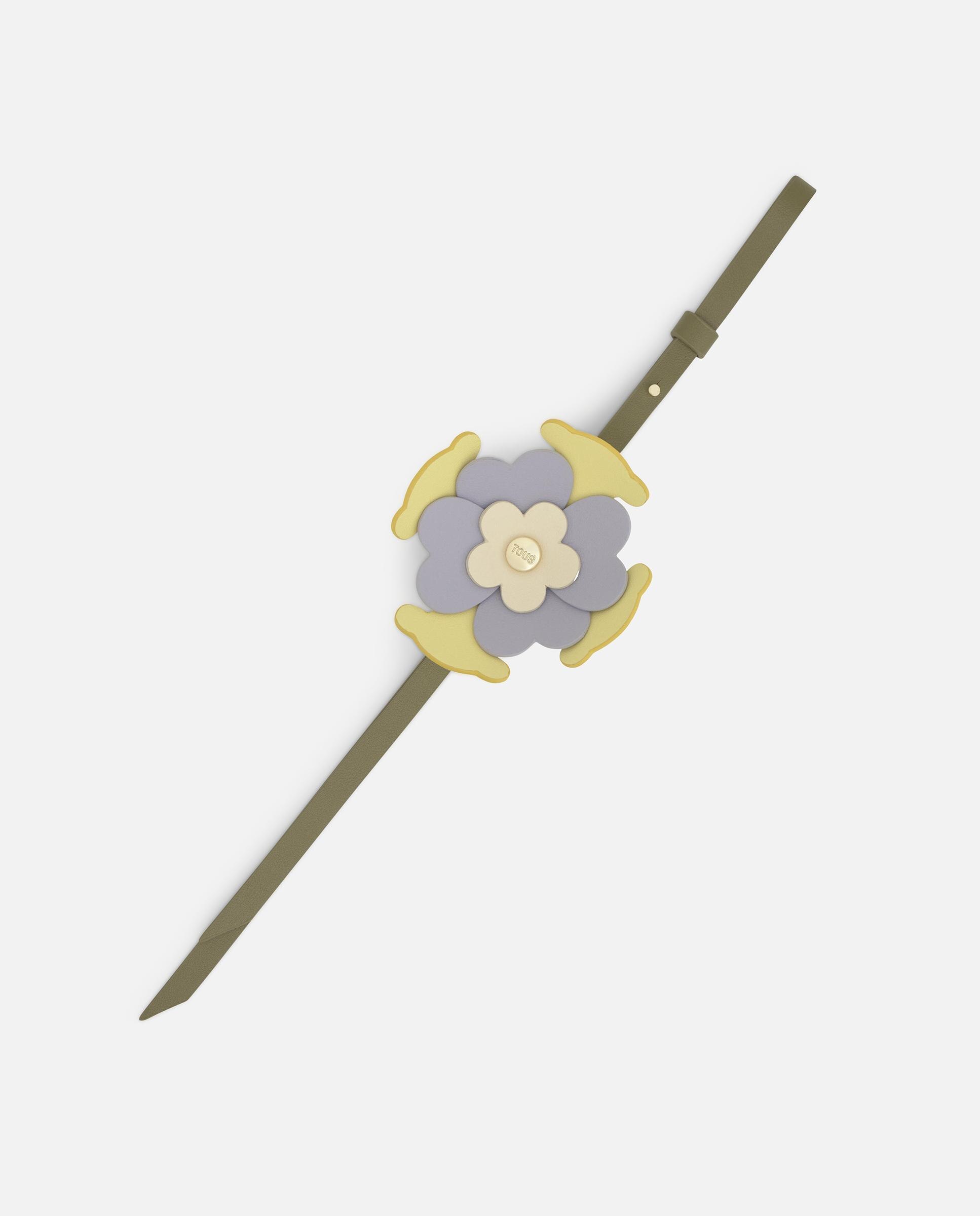 Porta-chaves Charm Flor Icons Verde Azeitona-3