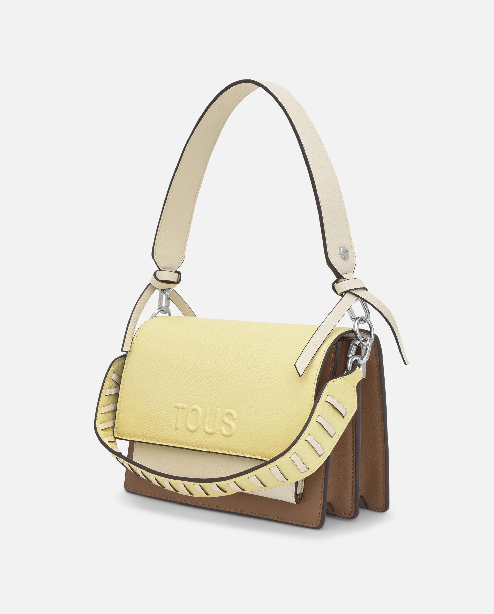 Mala a Tiracolo Média Audree Saffiano Amarelo-3