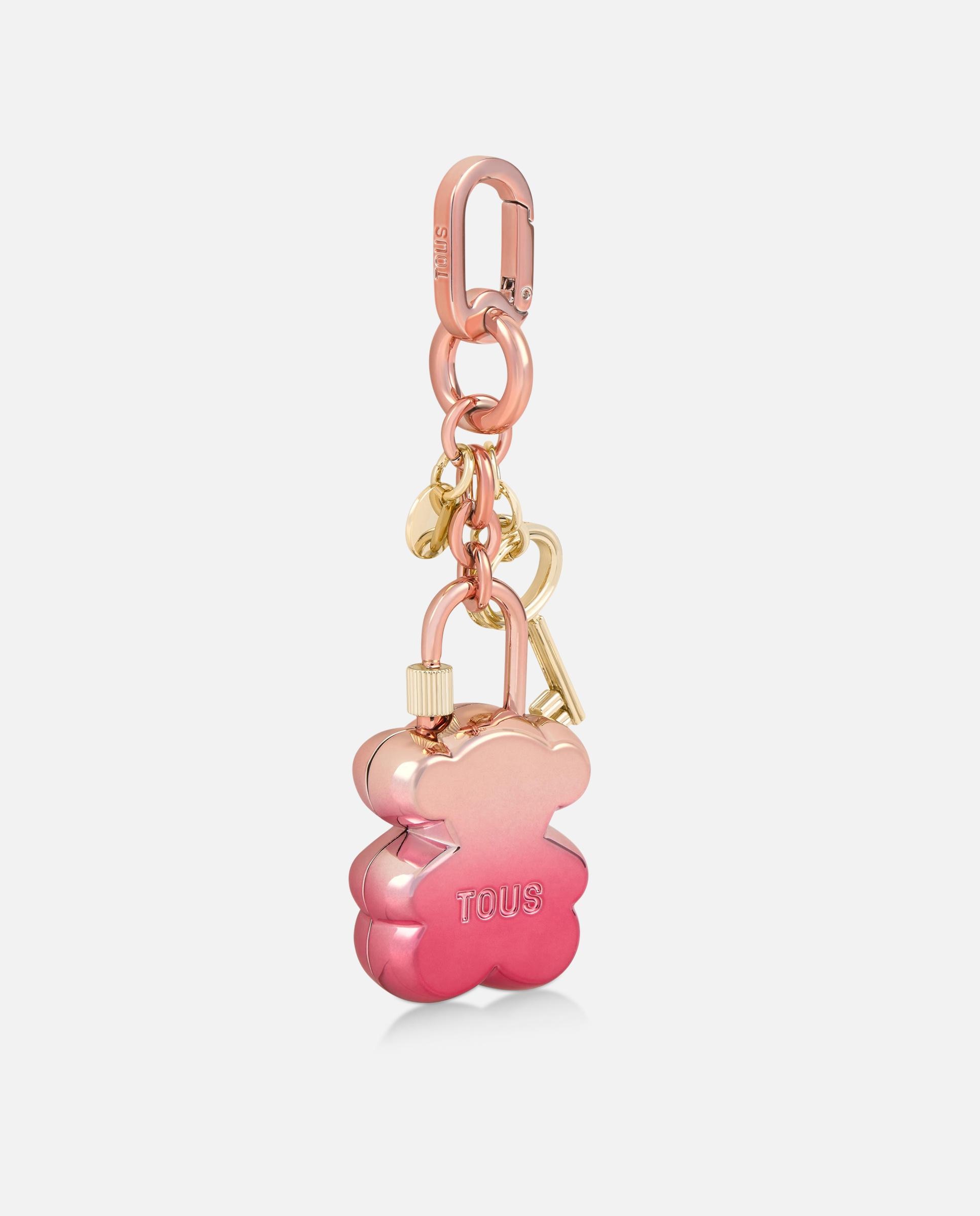 Porta-chaves com Urso e Chave Tous Bear Lock Rosa-2