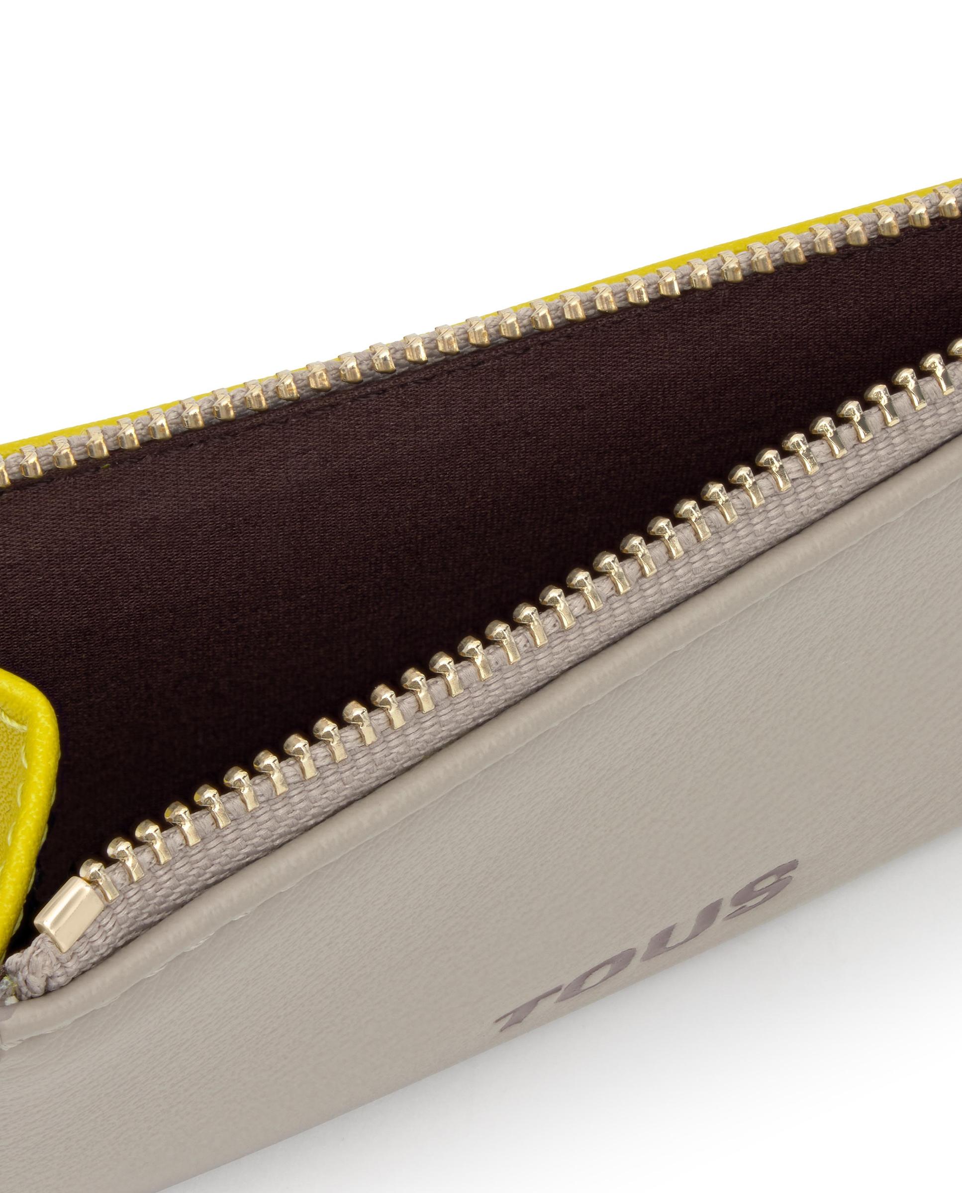 Porta-cartões New Dorp com Fecho Zip Taupe-3