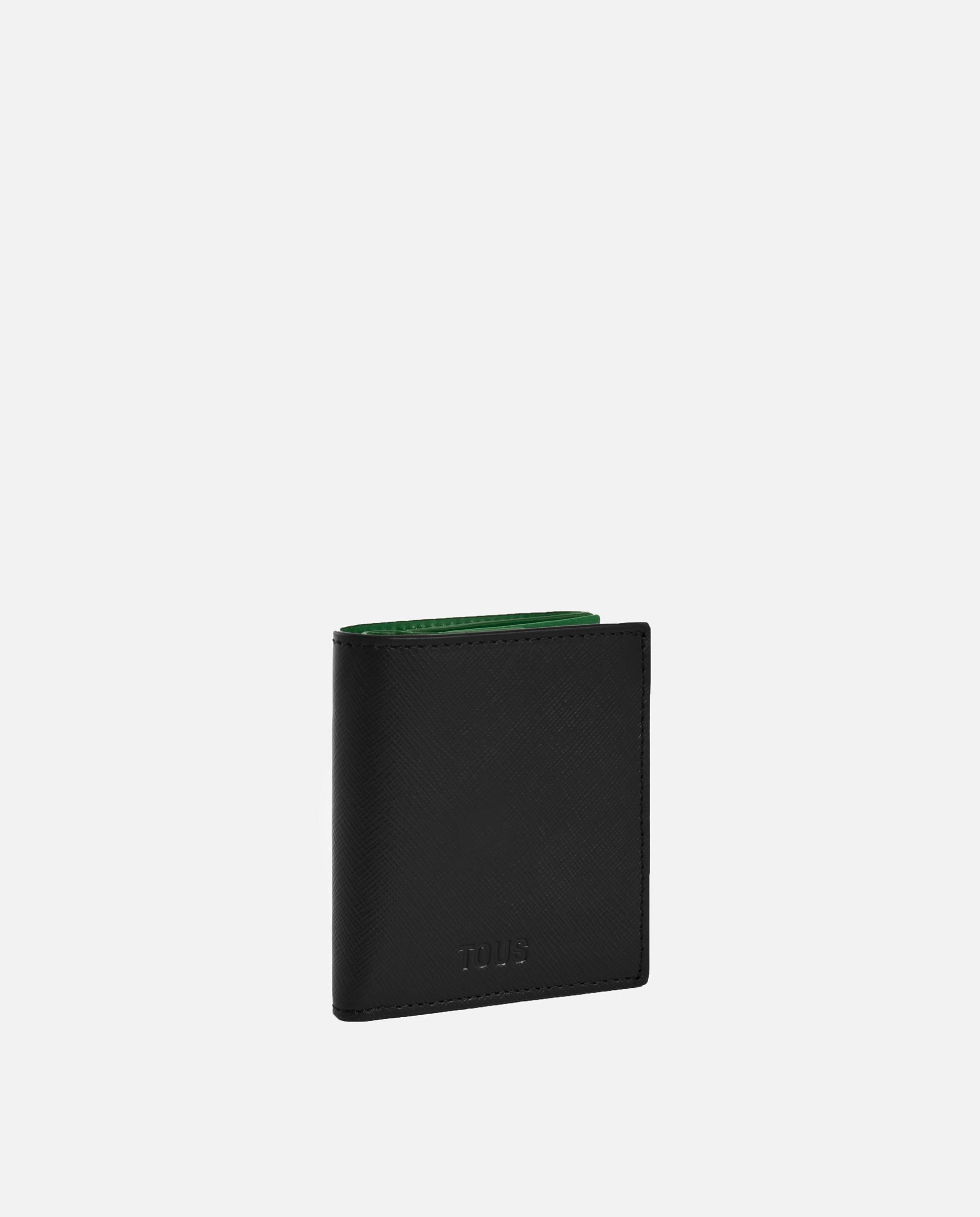Carteira com Porta-moedas e Porta-cartões de Pele Tous Man Preto / Verde-3