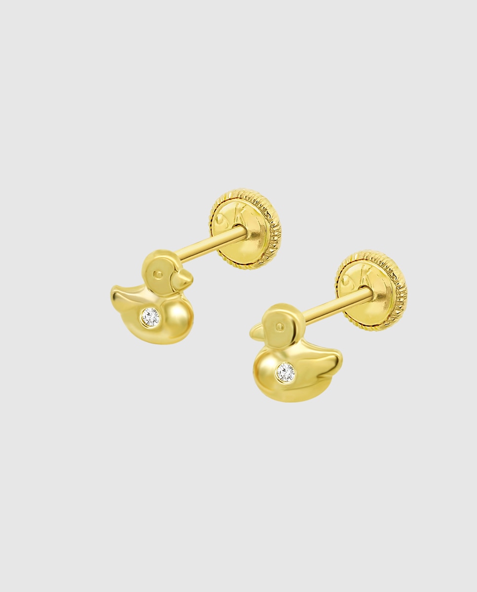 Imagem 0 de Brincos Infantil Ic00040/6 Basics de Ouro 9k com Acabamento Brilhante e Motivo de Animais