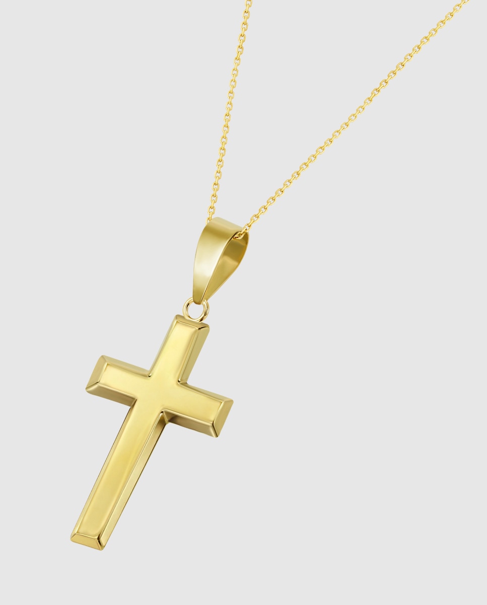 Imagem 0 de Colar Ic00308/43 Basics de Ouro 9k com Acabamento Brilhante e Motivo Cruz