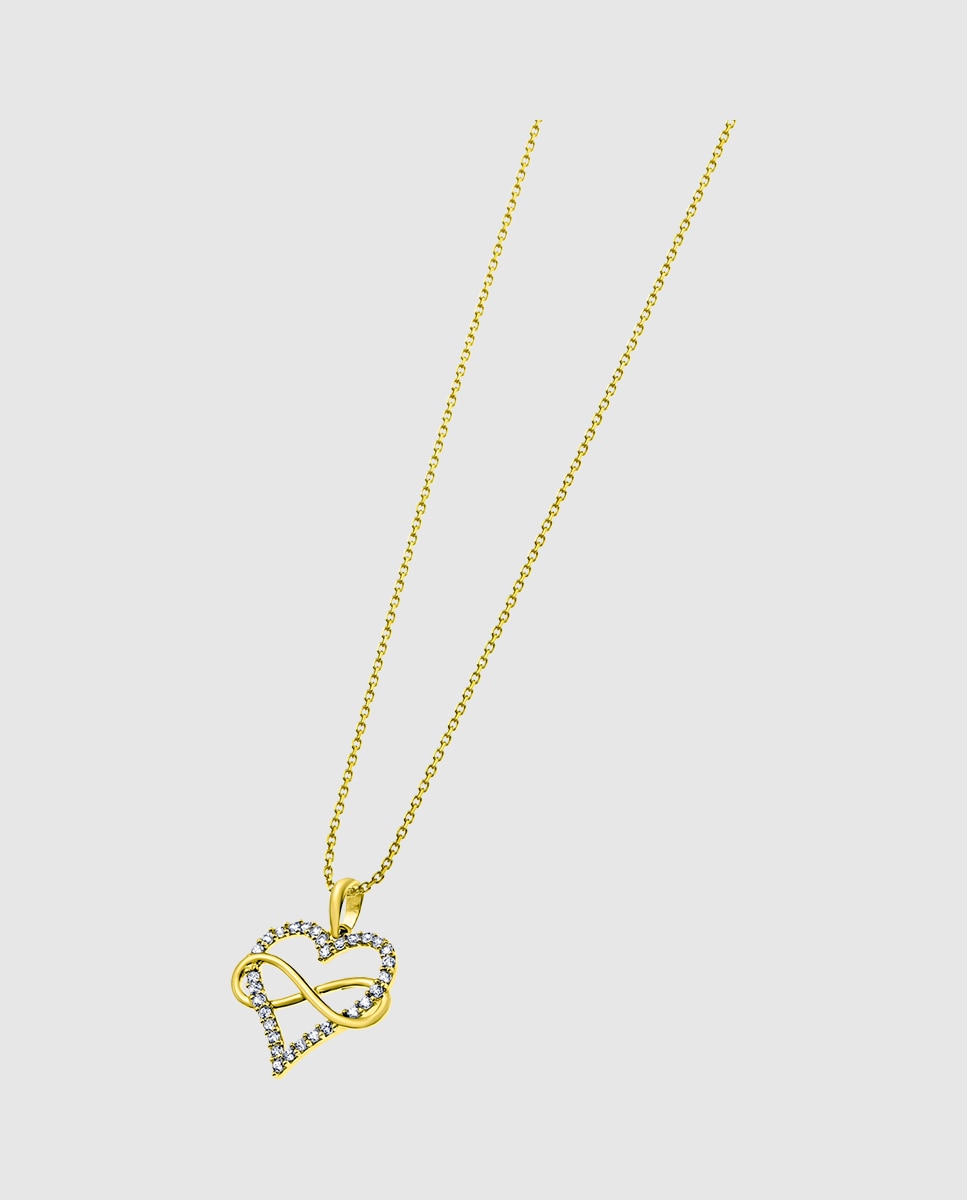 Colar Ic00302/43 Basics de Ouro 9k com Acabamento Brilhante e Motivo Infinito Multicolor-1