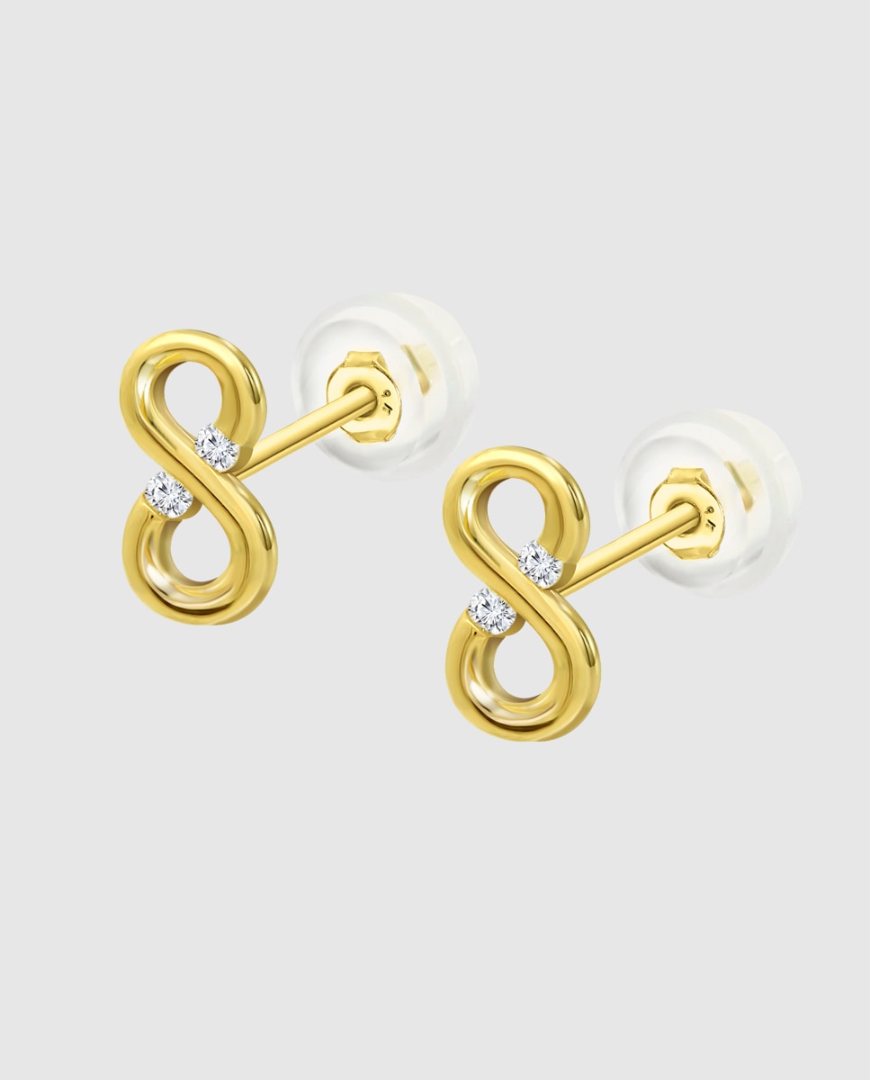 Brincos Ic00220/8 Basics de Ouro 9k com Acabamento Brilhante Dourado-1